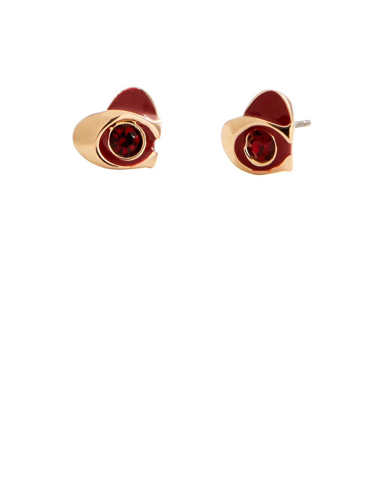 coach heart earrings