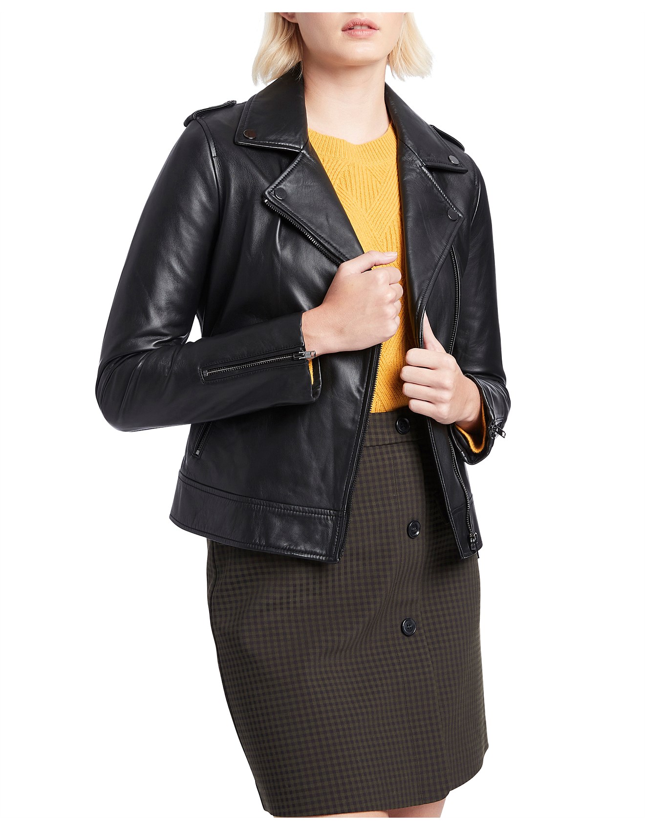 David jones clearance women's leather jacket