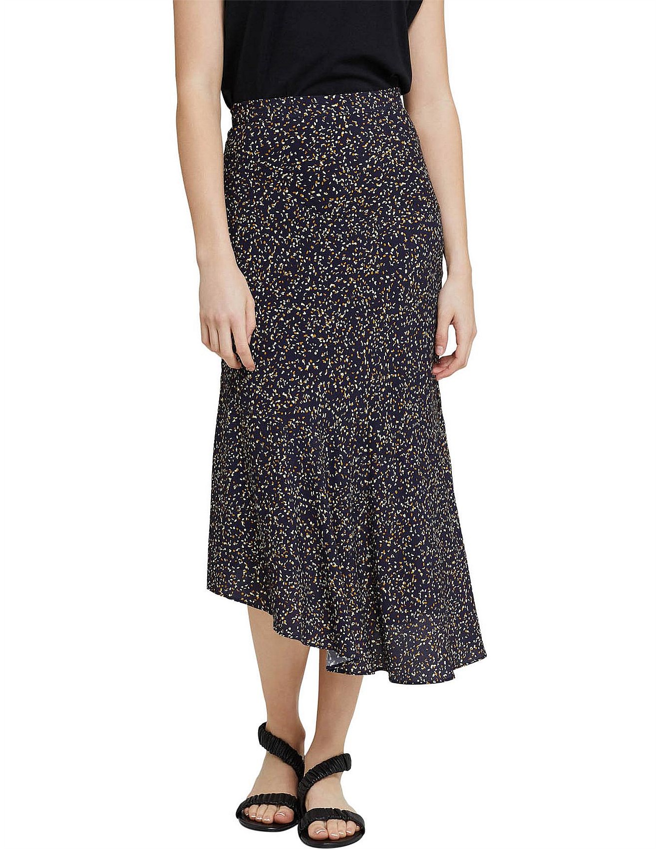 Oxford Mindi Black Confetti Midi Skirt David Jones