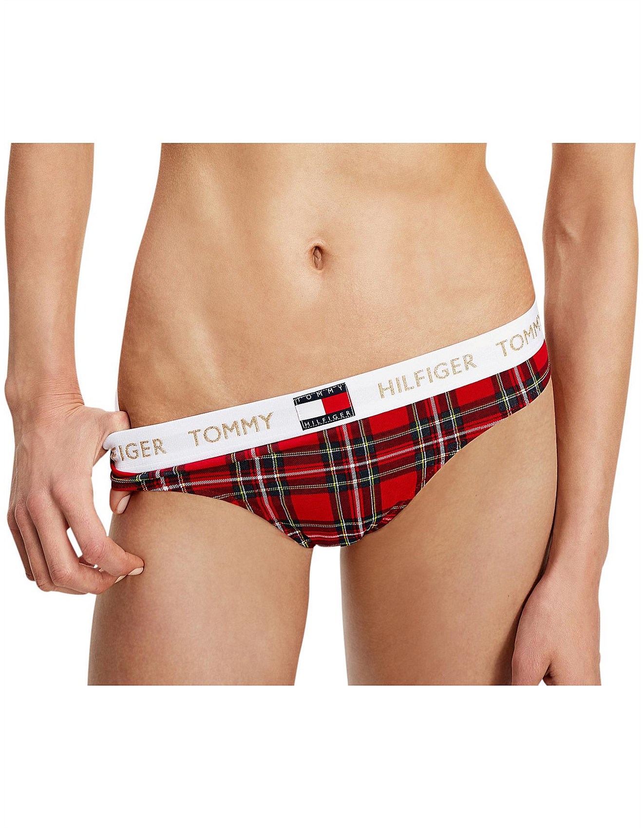 tommy hilfiger tartan thong