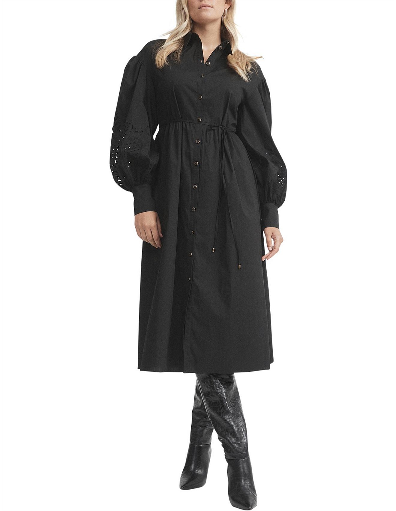 witchery black shirt dress