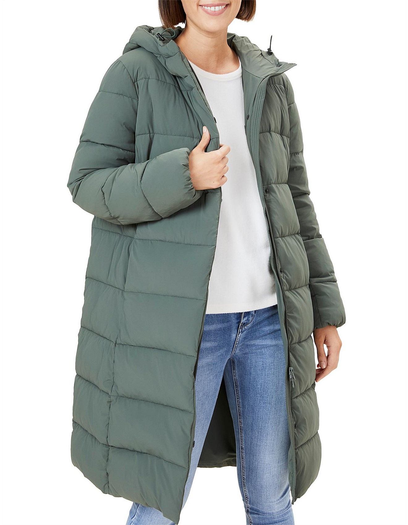 french connection quilted longline jacket