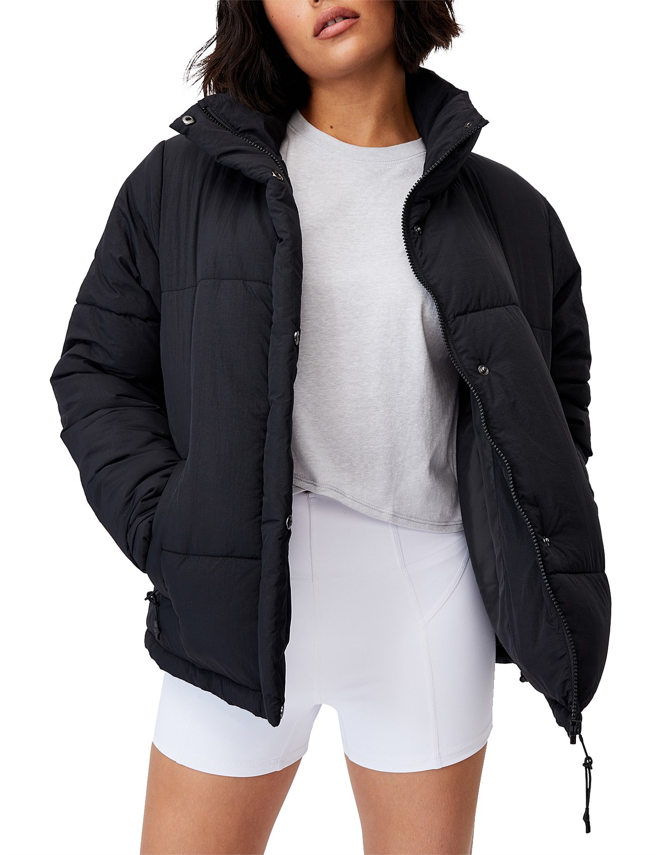 cotton on body black puffer jacket