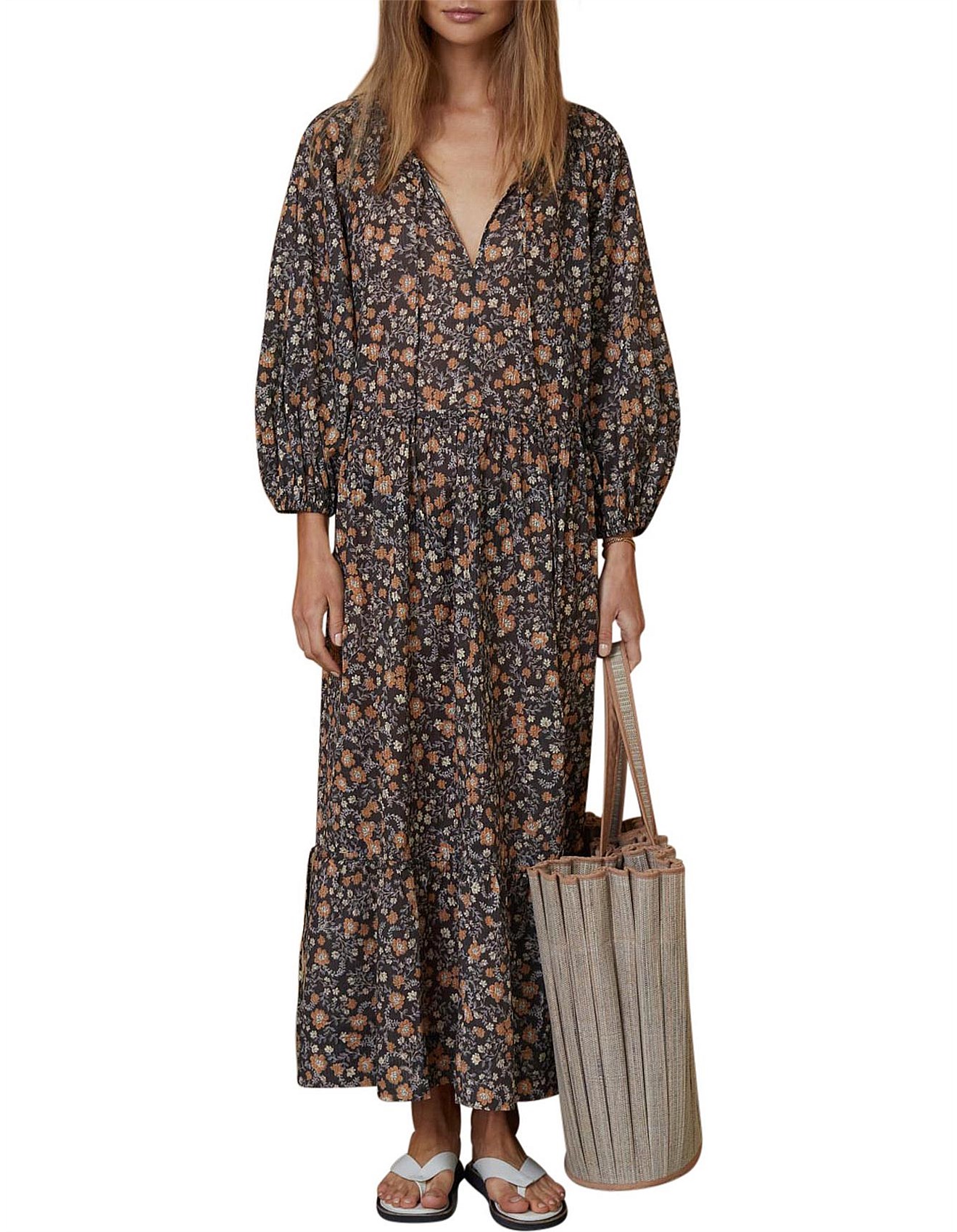 long sleeve maxi cotton dress