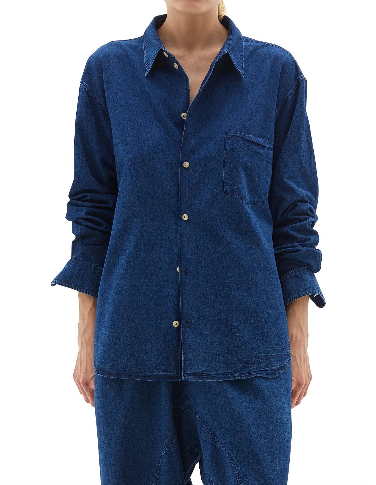 bassike denim shirt dress