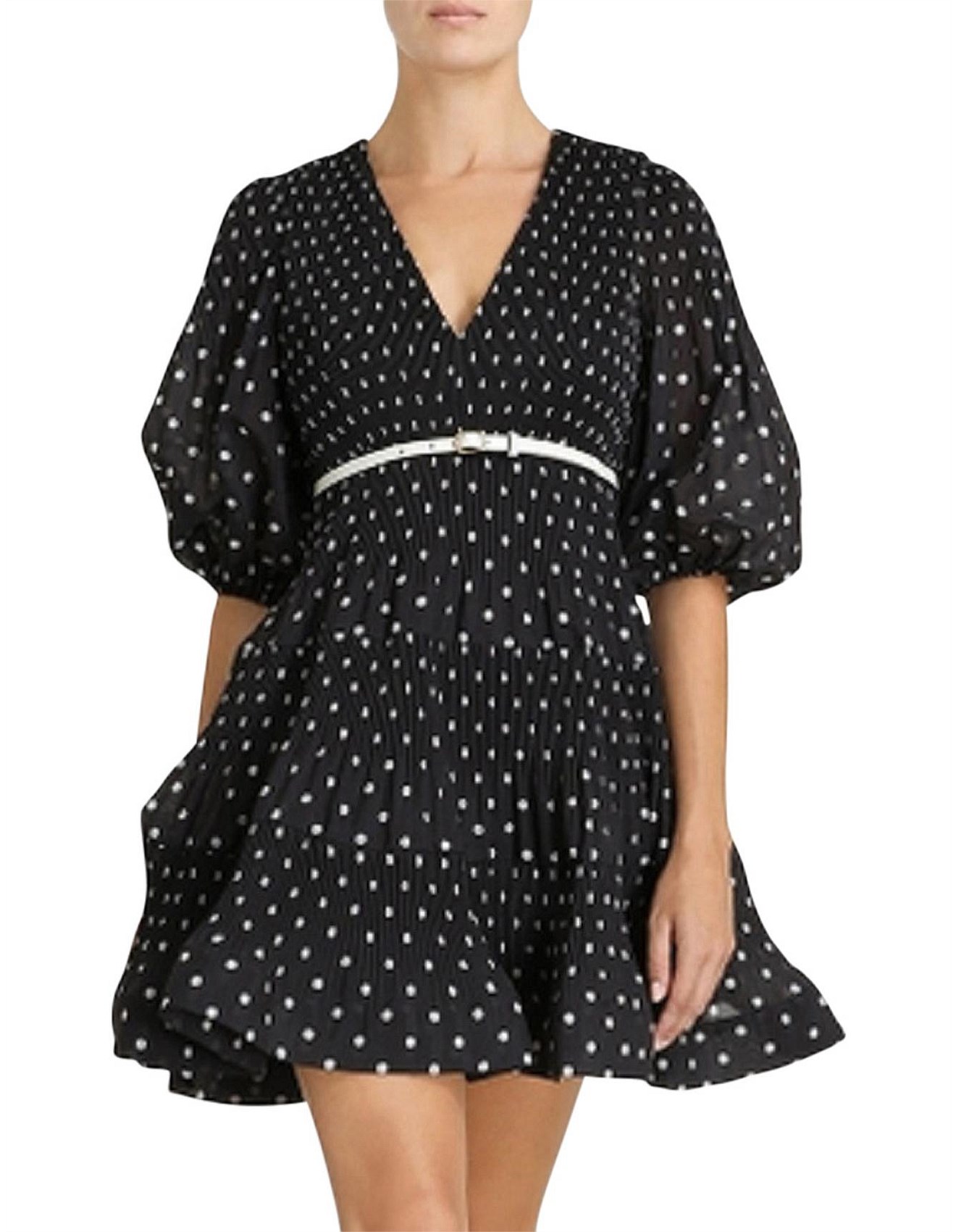 zimmermann black and white polka dot dress