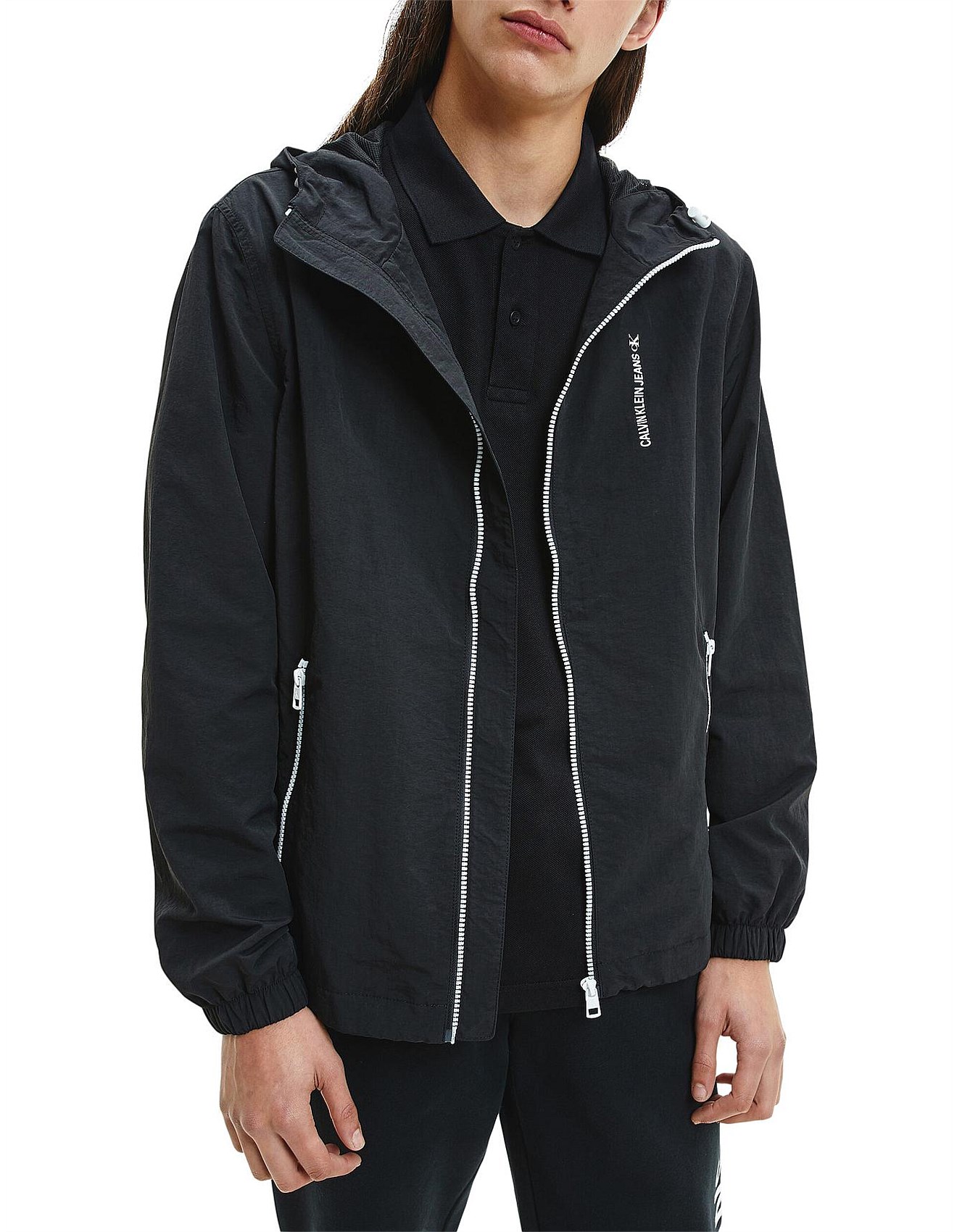 calvin klein black windbreaker