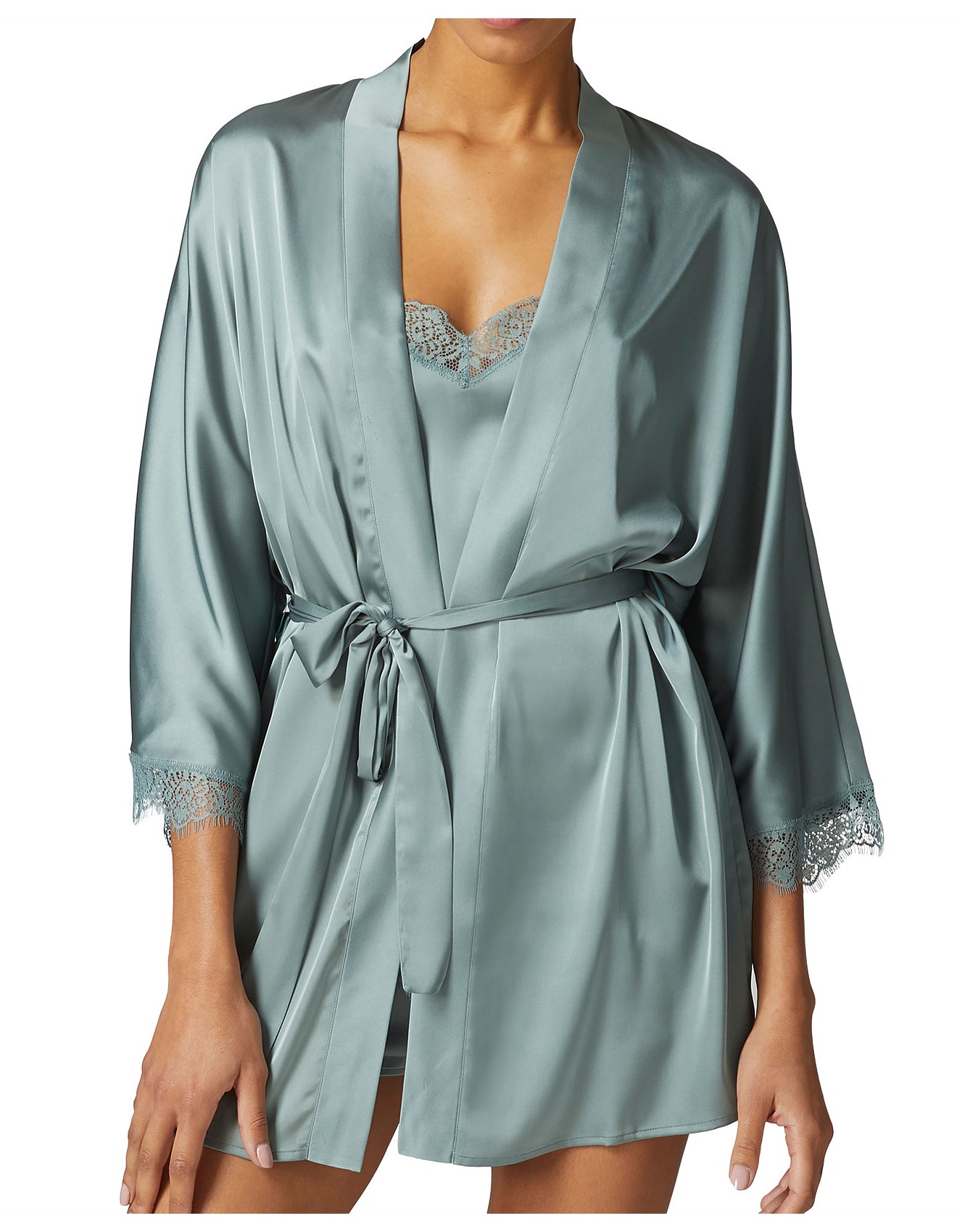 satin kimono gown