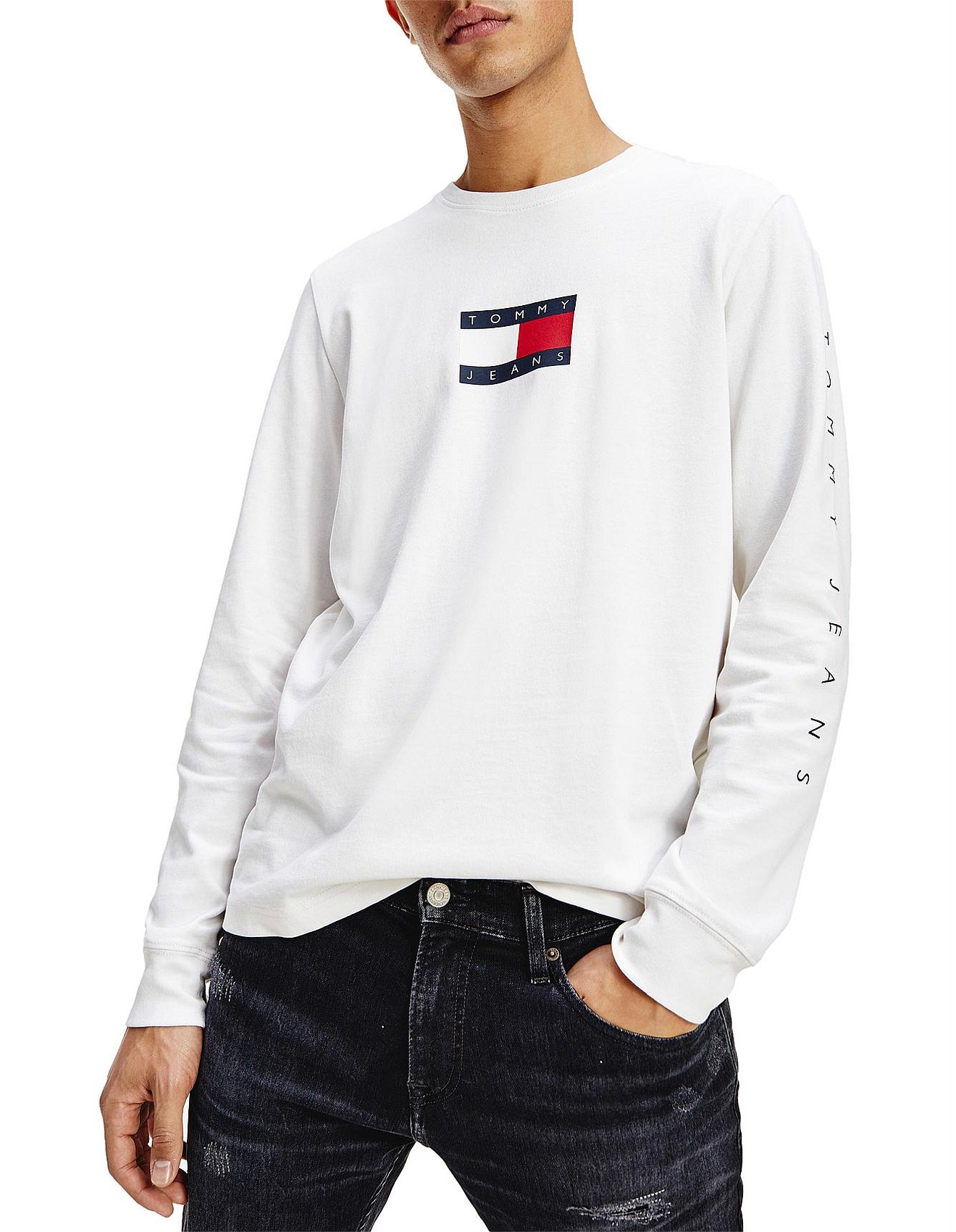 tommy jeans box flag tee