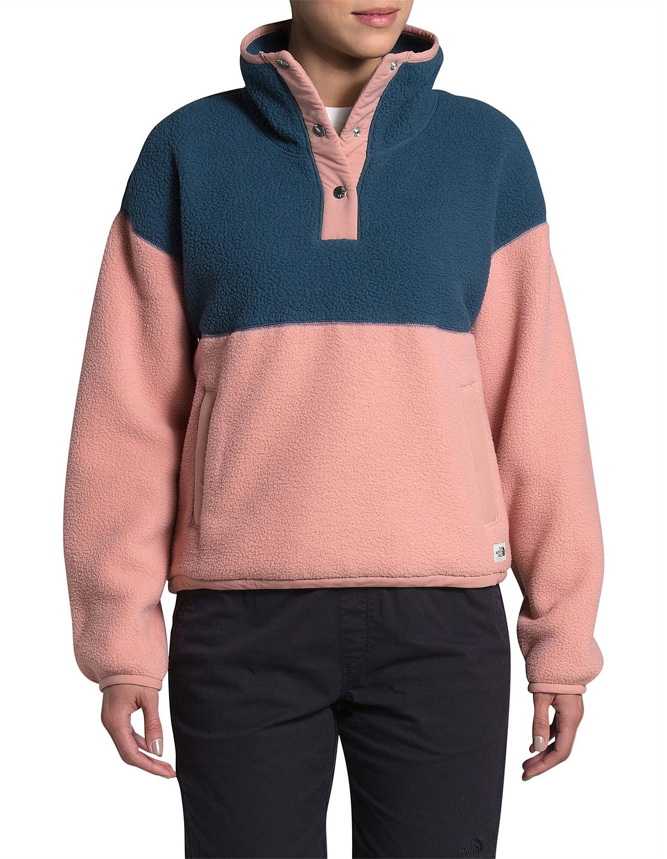 pink clay north face fleece