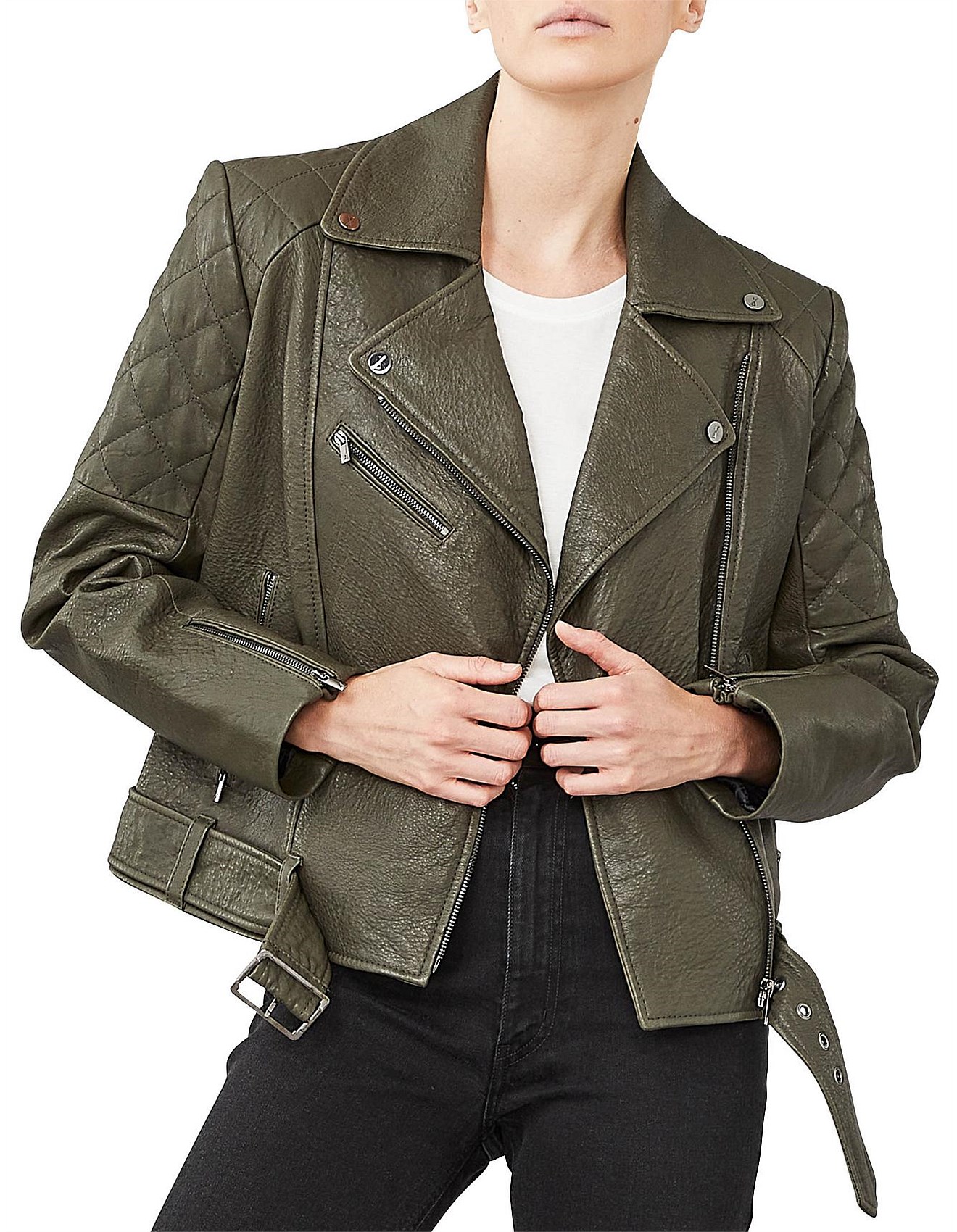 David jones women's outlet leather jacket