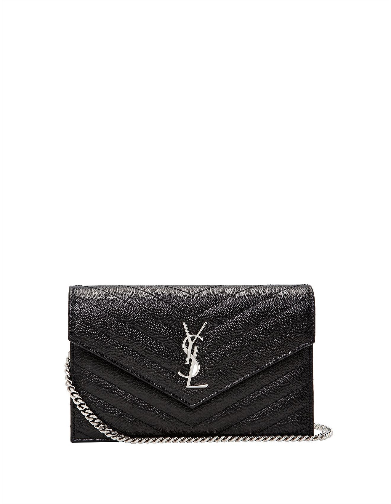 ysl envelope chain wallet white