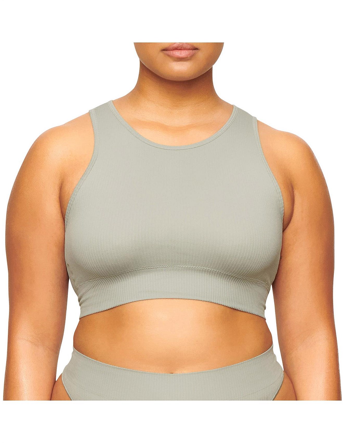 stretch rib high neck bra