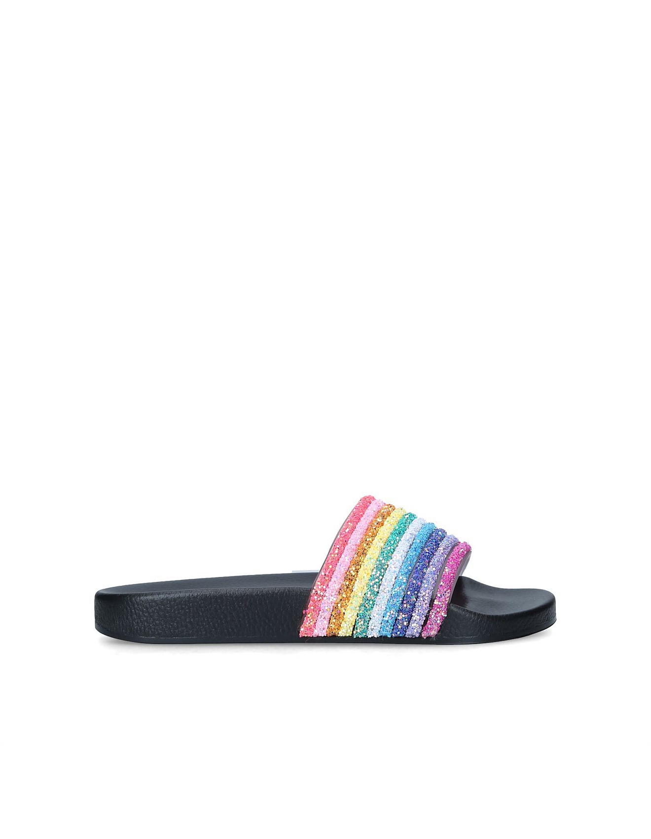 rainbow glitter slides