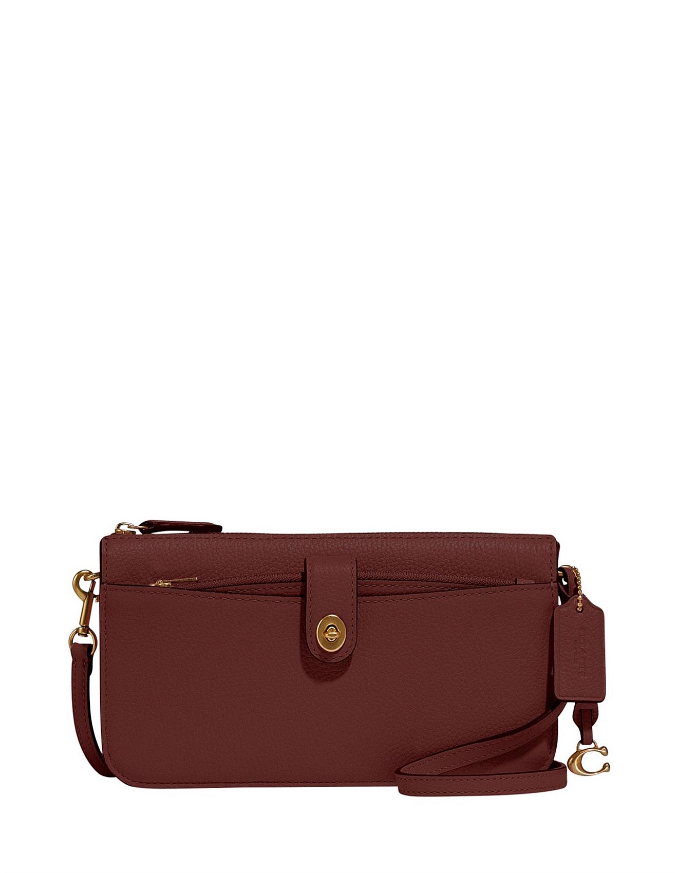 Outlets Coach Leather Noa Pop-Up Messenger Crossbody Bag in wine