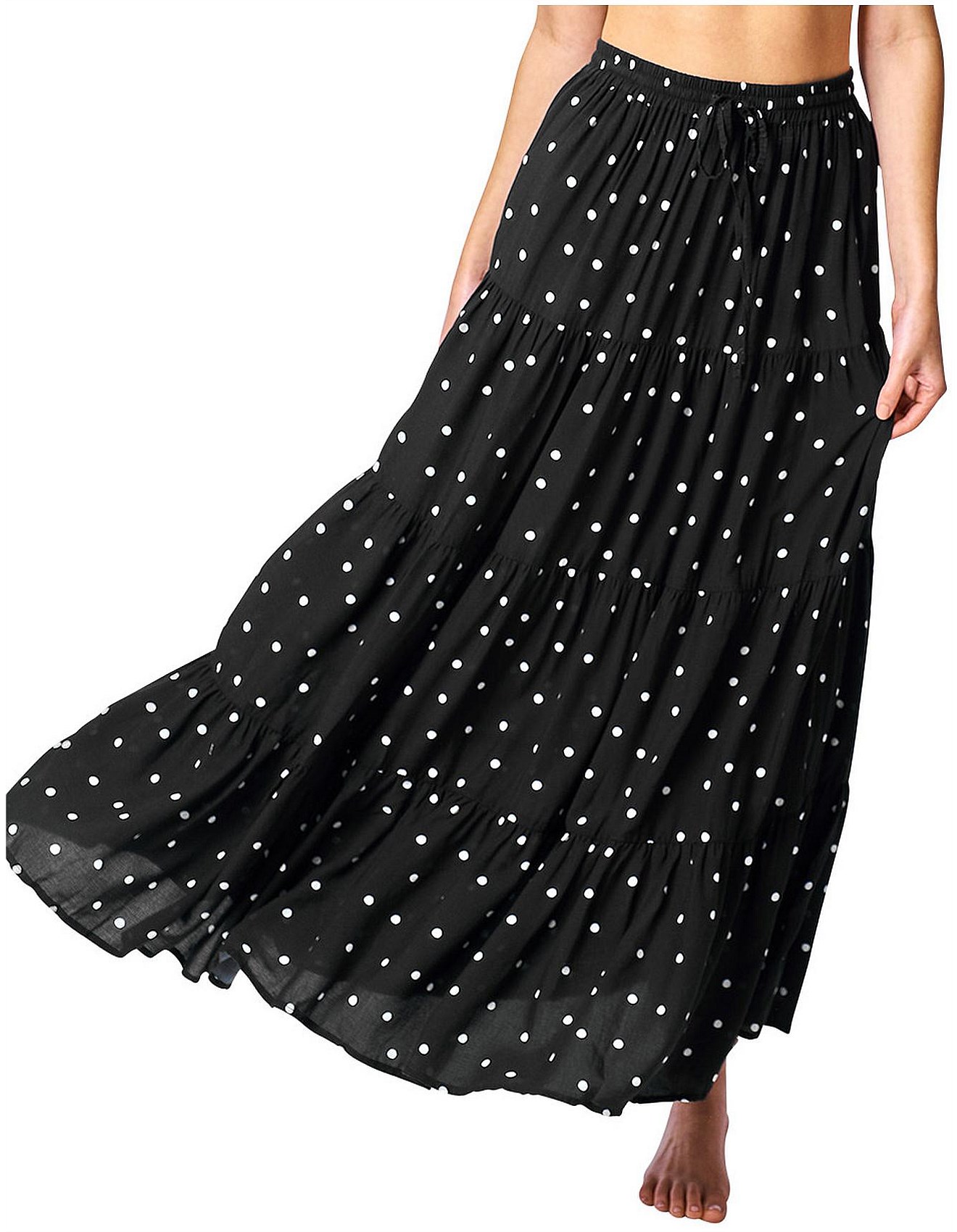 Une Piece Polka Dot Ethereal Tiered Maxi Skirt David Jones