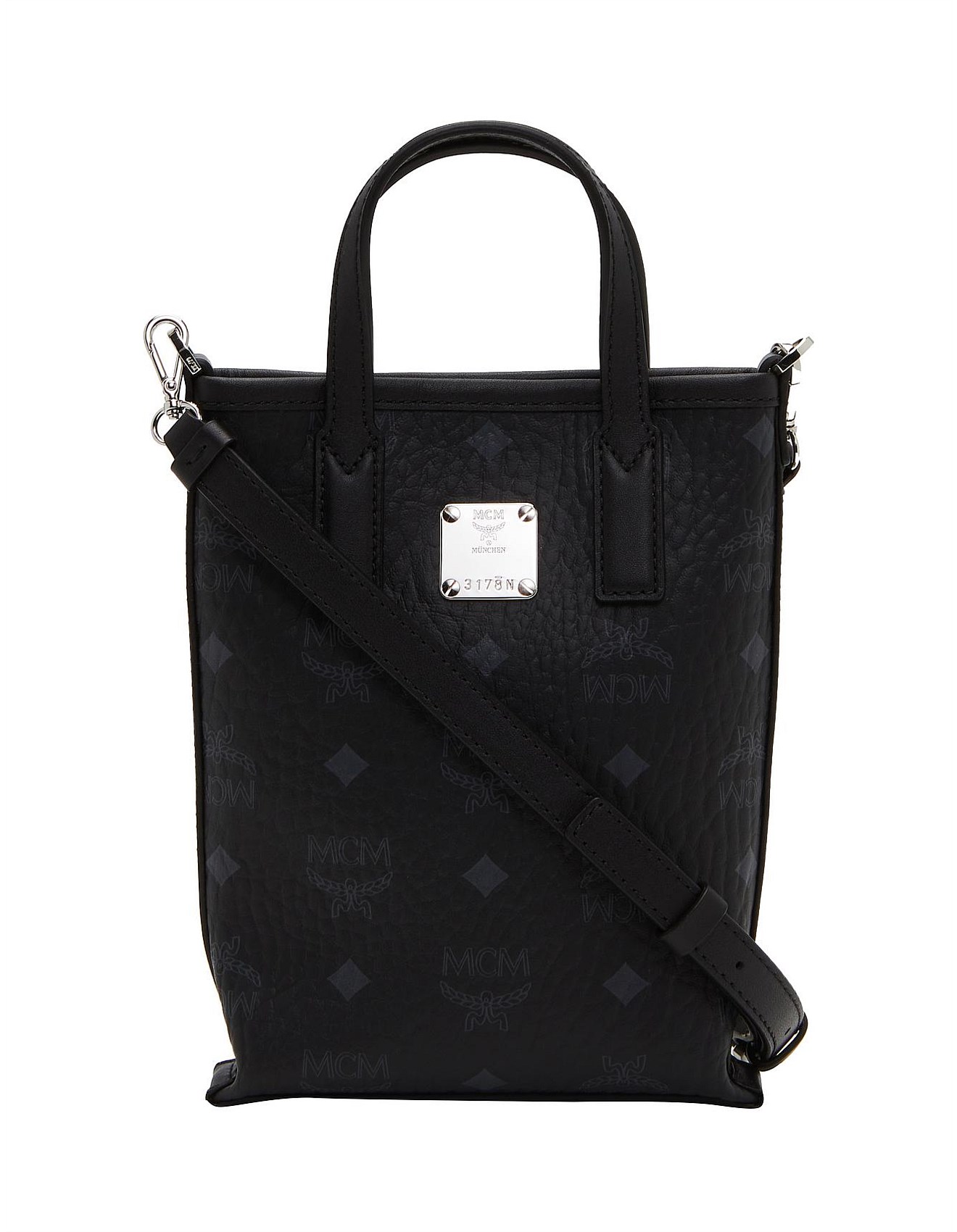 Mcm Essential Visetos Original Black Crossbody Bag | David Jones