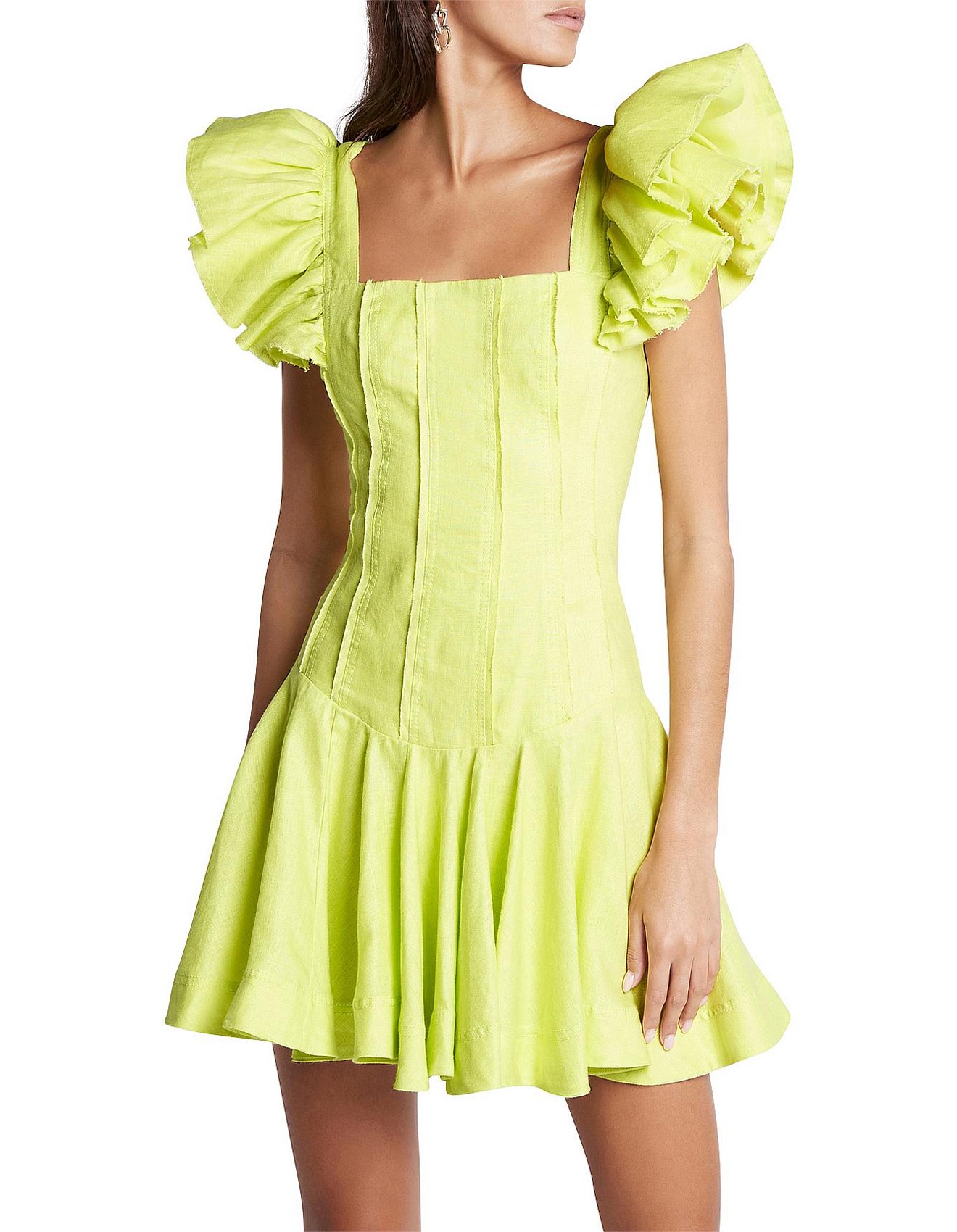 frill sleeve mini dress