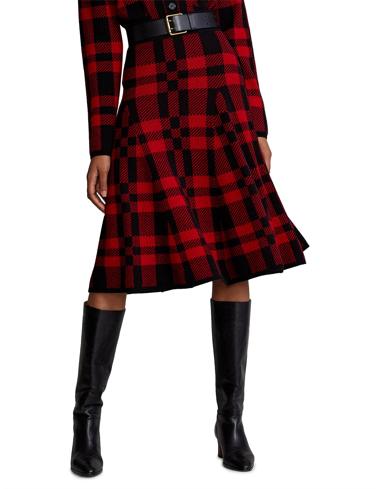 ralph lauren plaid skirt wool