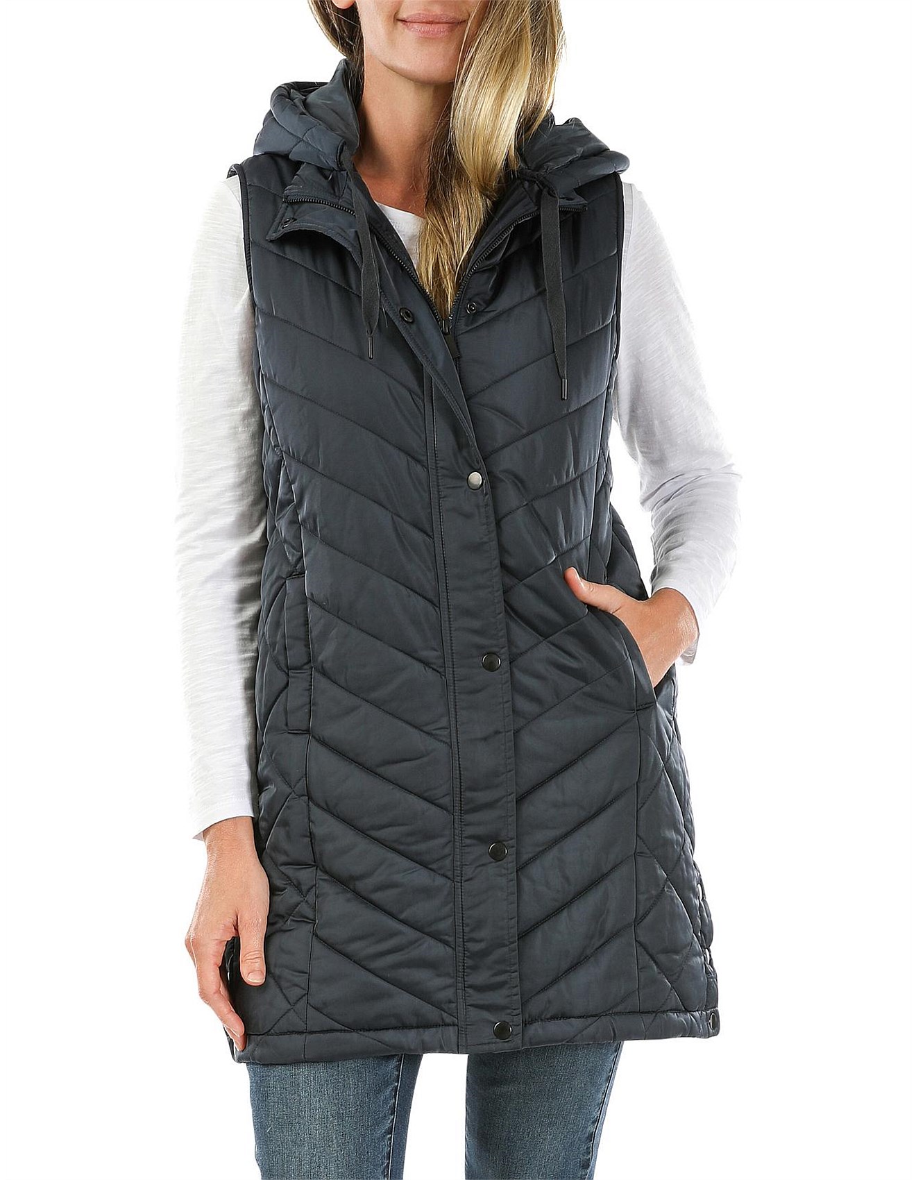 the north face longline vests