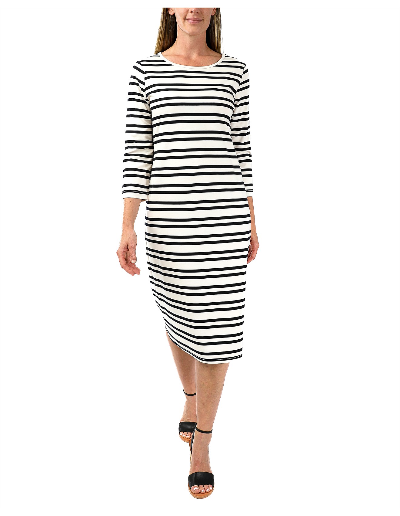 jersey midi dresses with sleeves