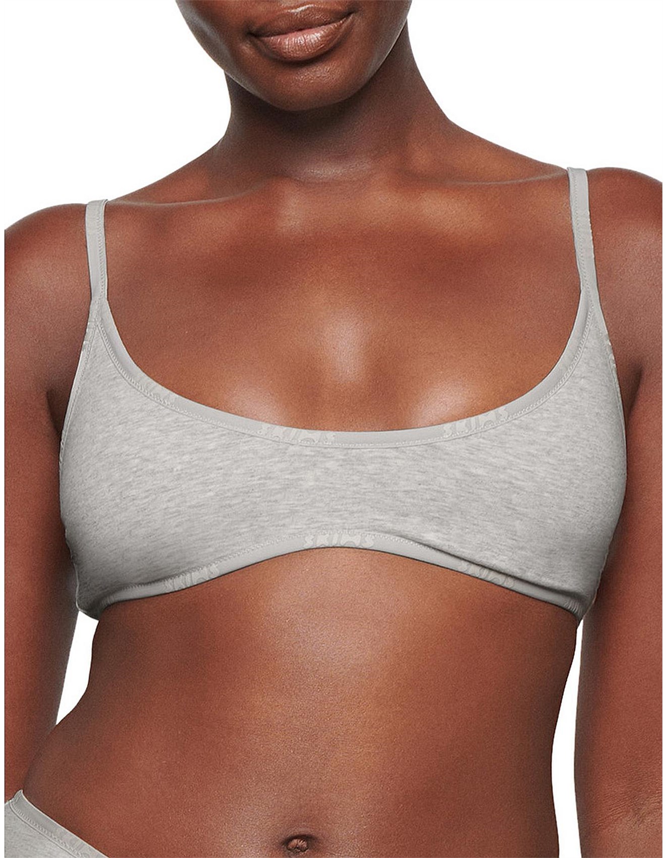 SKIMS COTTON popular LOGO SCOOP NECK BRALETTE