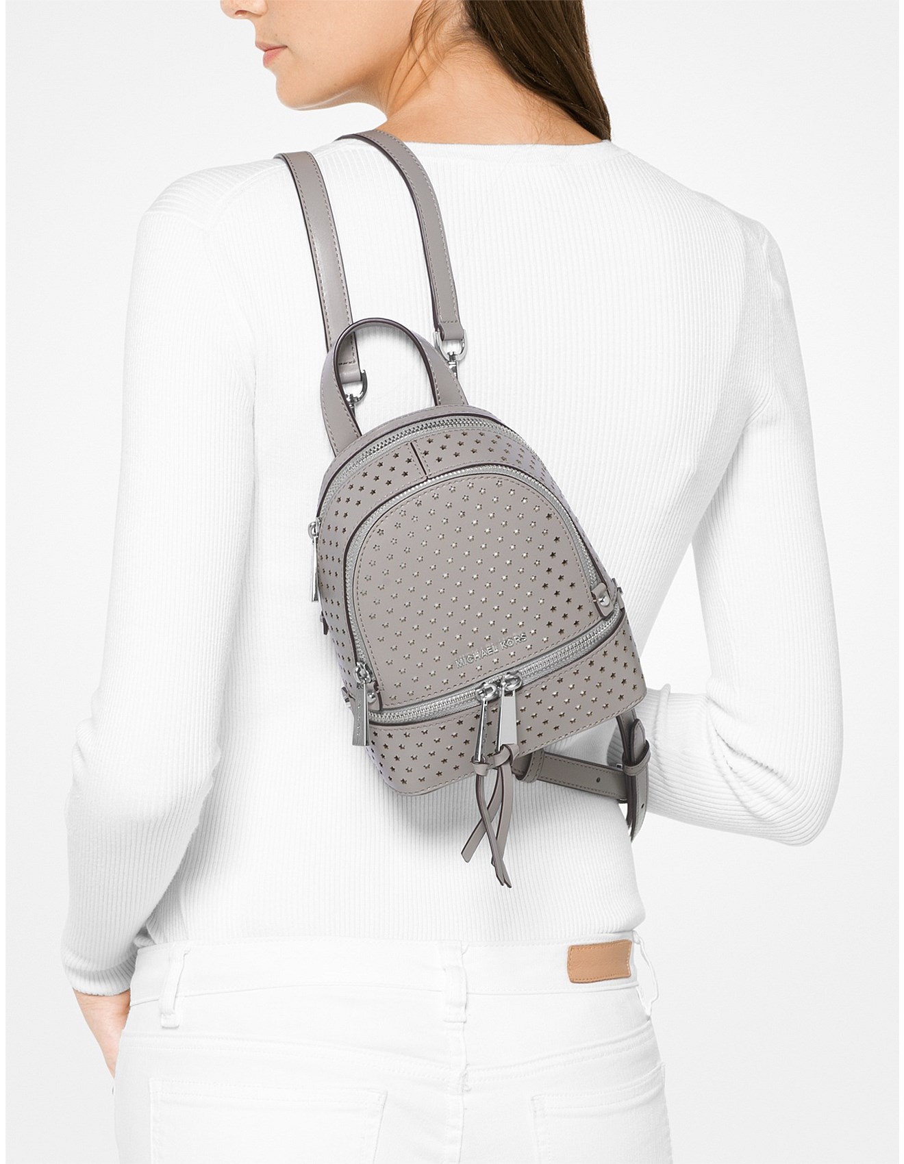 michael kors perforated backpack