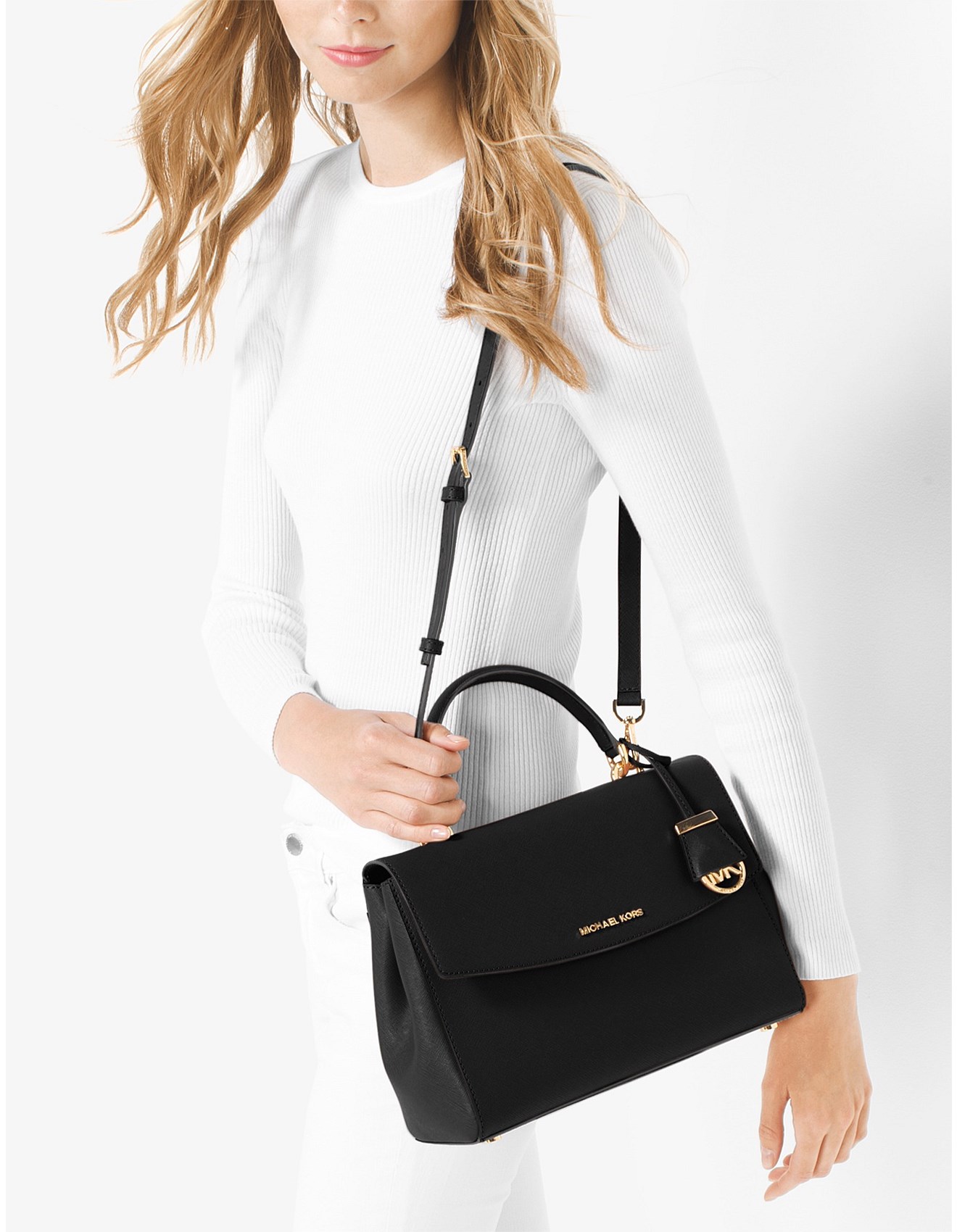 Ava Small Saffiano Crossbody Satchel