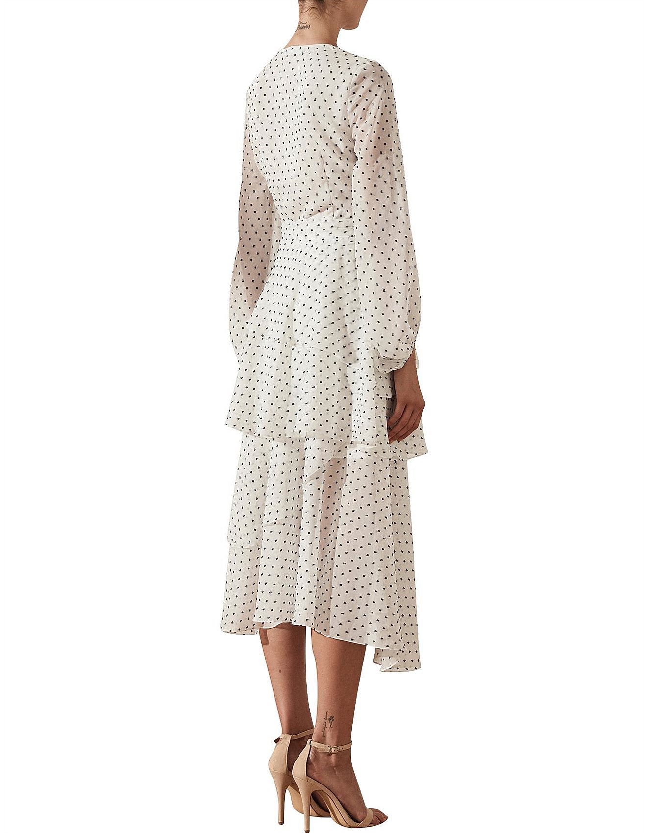 shona joy wilder tiered midi dress