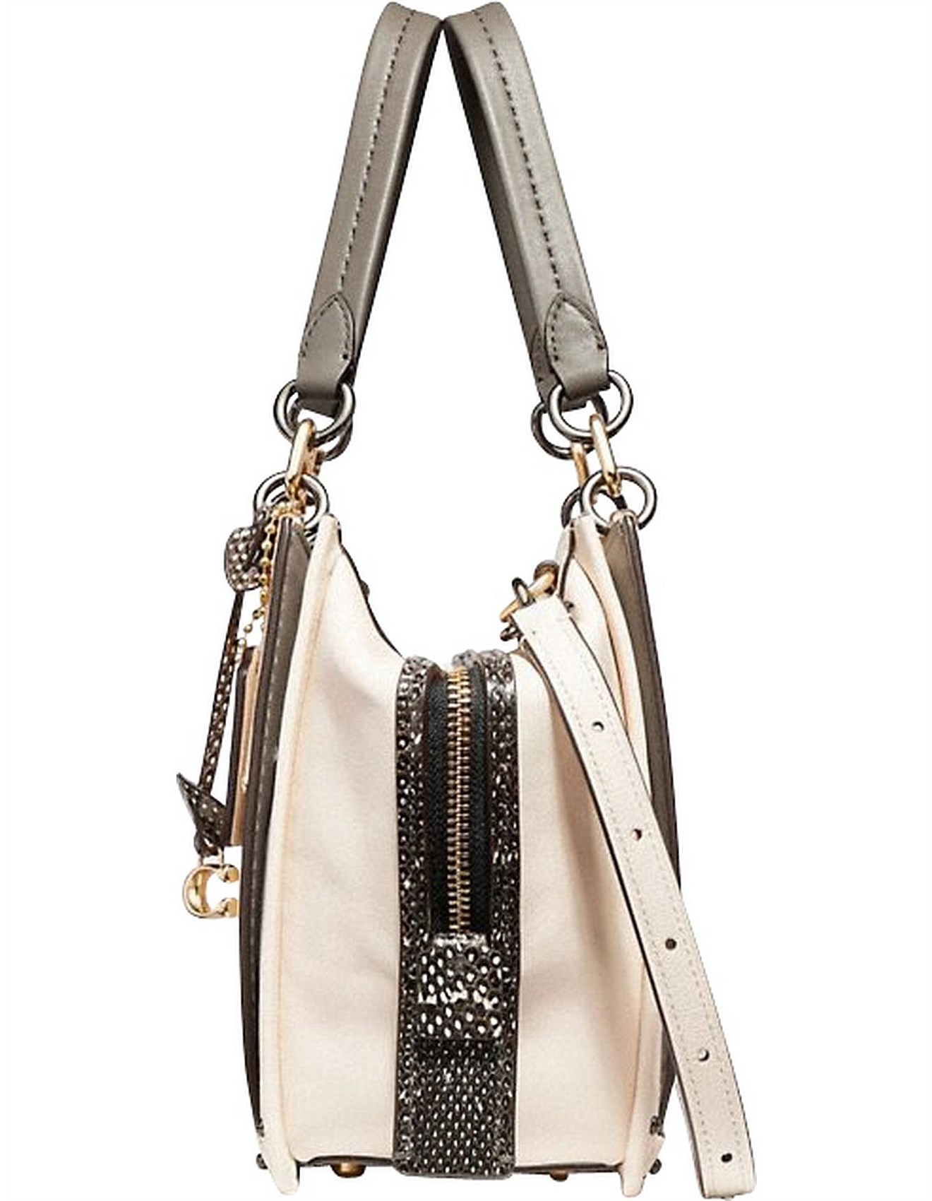 coach exotic mixed leather dreamer satchel