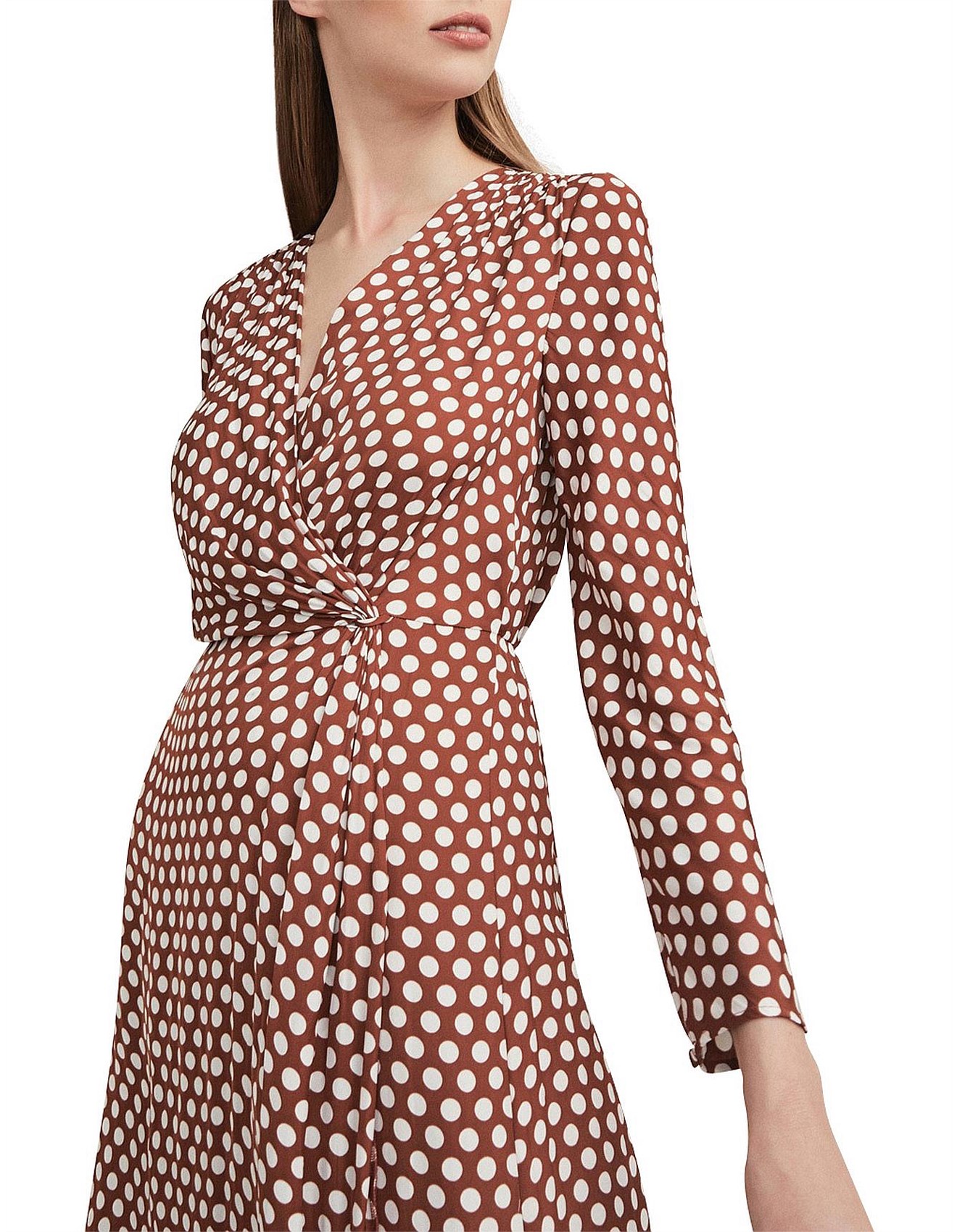 witchery brown polka dot dress