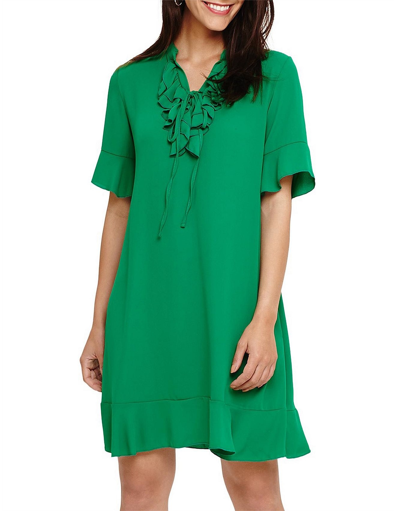 phase eight sarah frill dress green