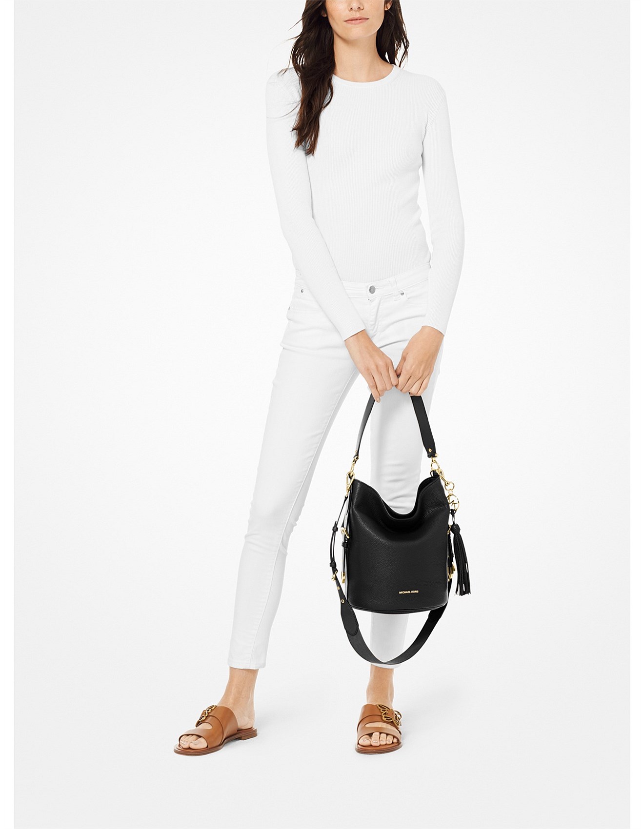 Michael Kors: Shoes, Bags & More | David Jones - Brooke Medium Pebbled  Leather Bucket Bag