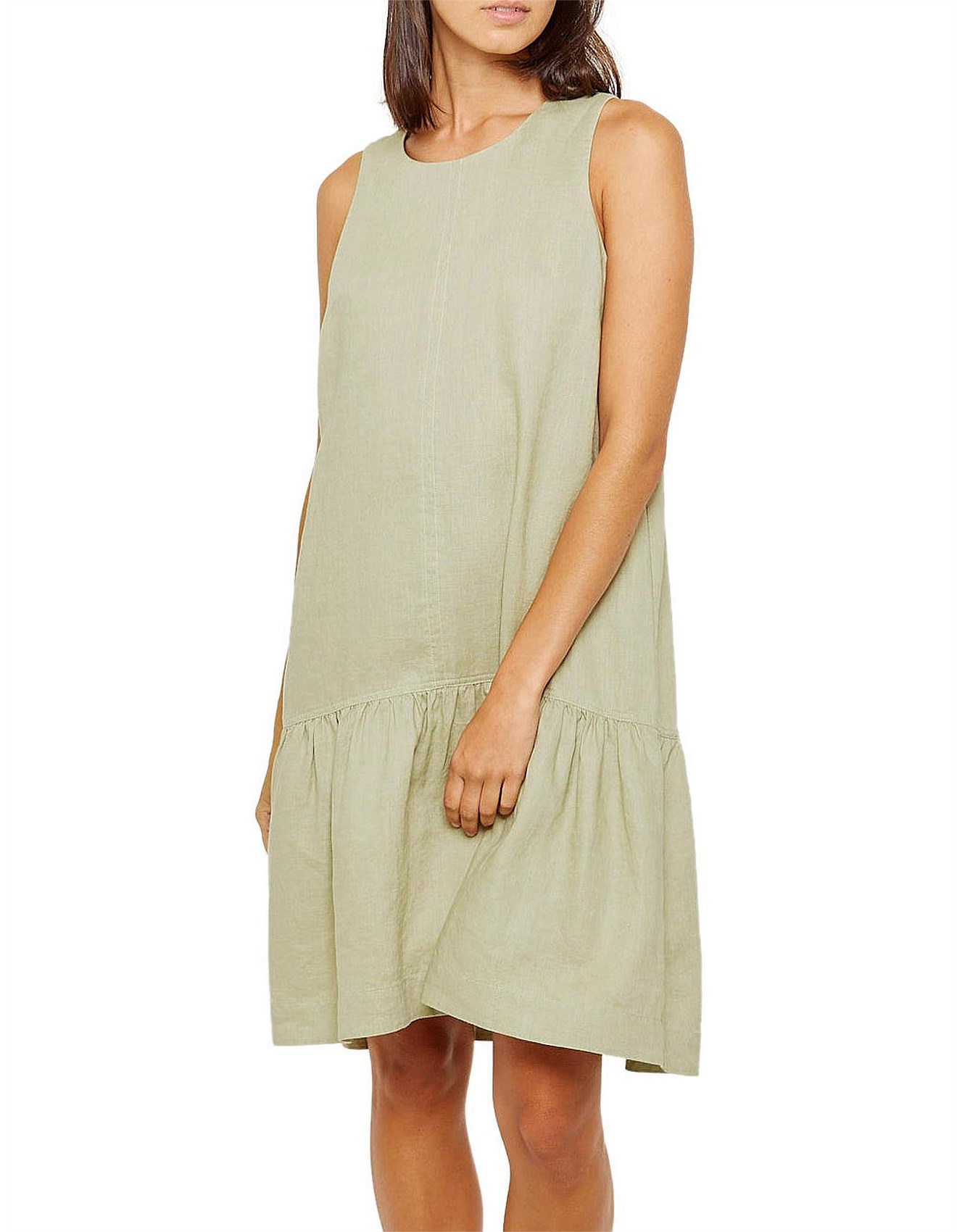 drop waist linen dress