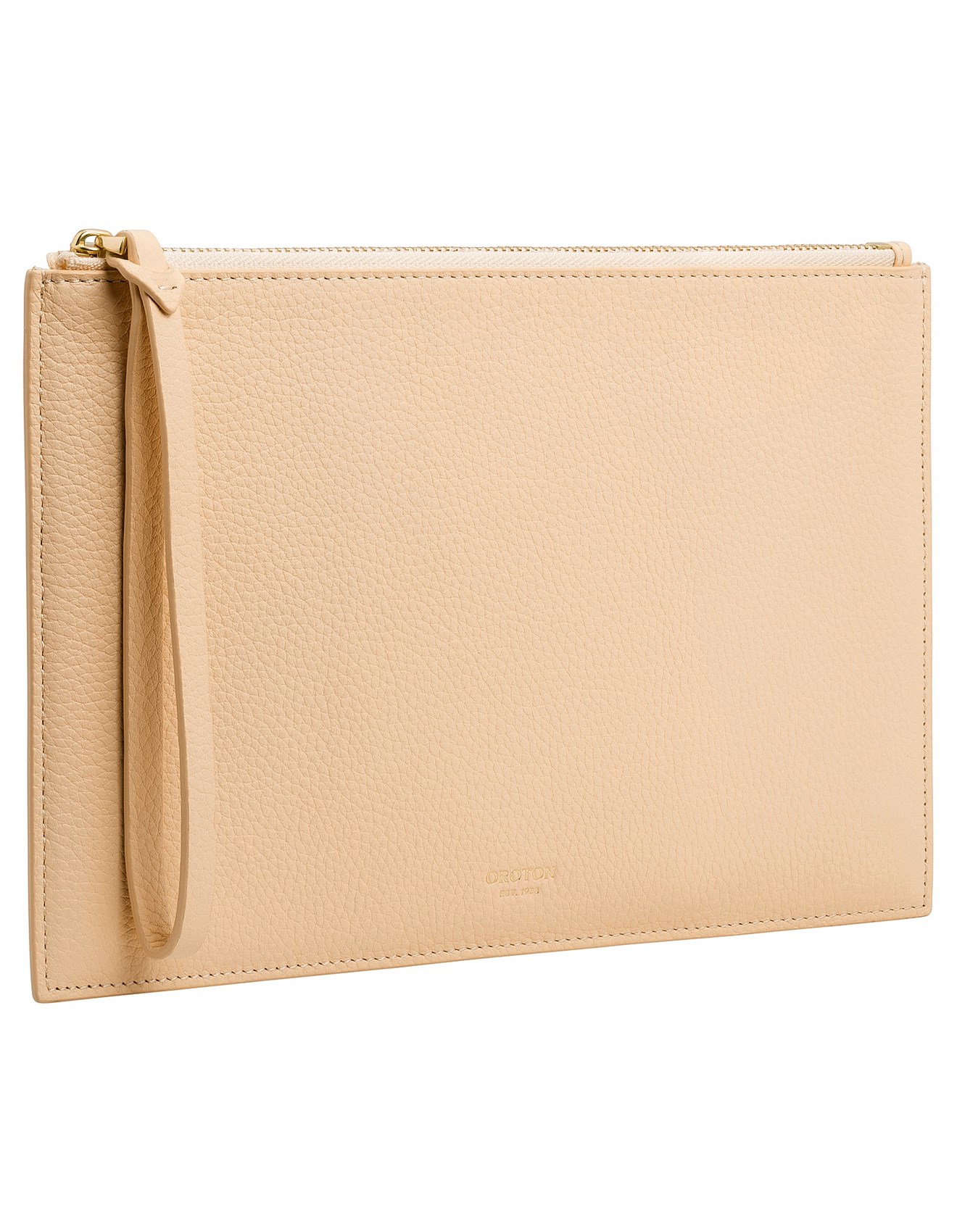 oroton anna large zip clutch