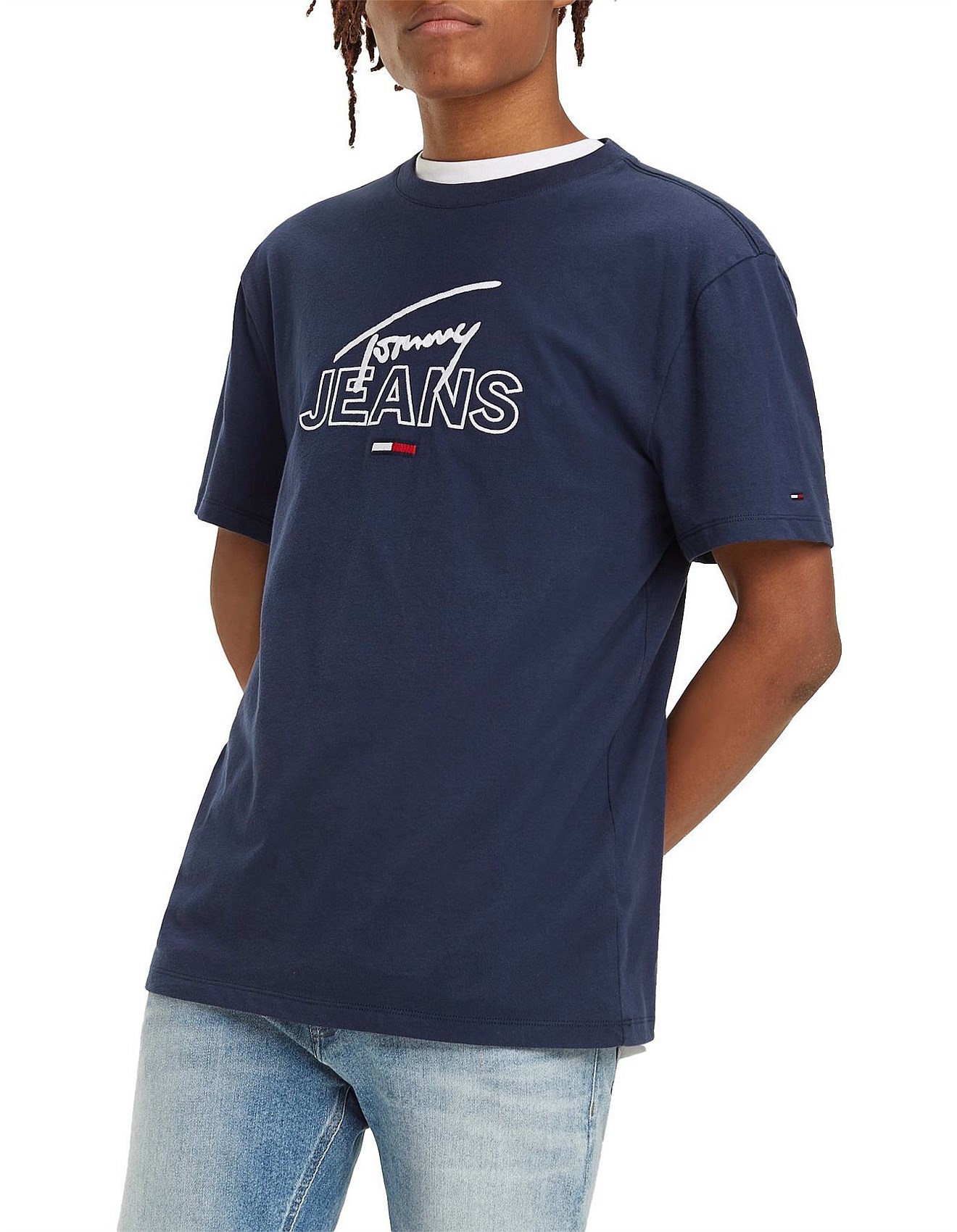 tommy jeans script t shirt