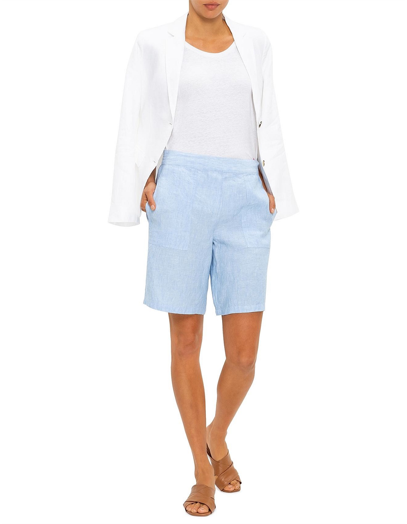 David Jones Longline Linen Short David Jones