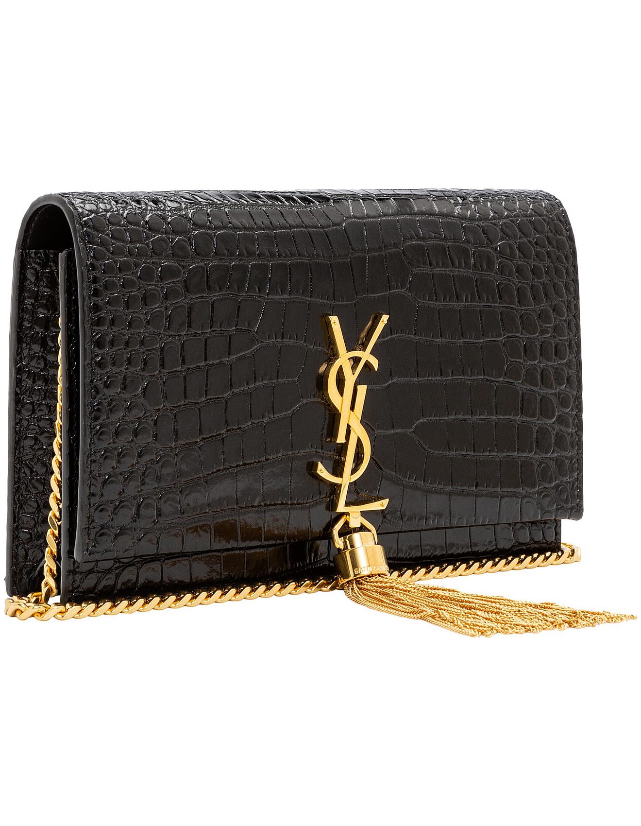 ysl croc tassel