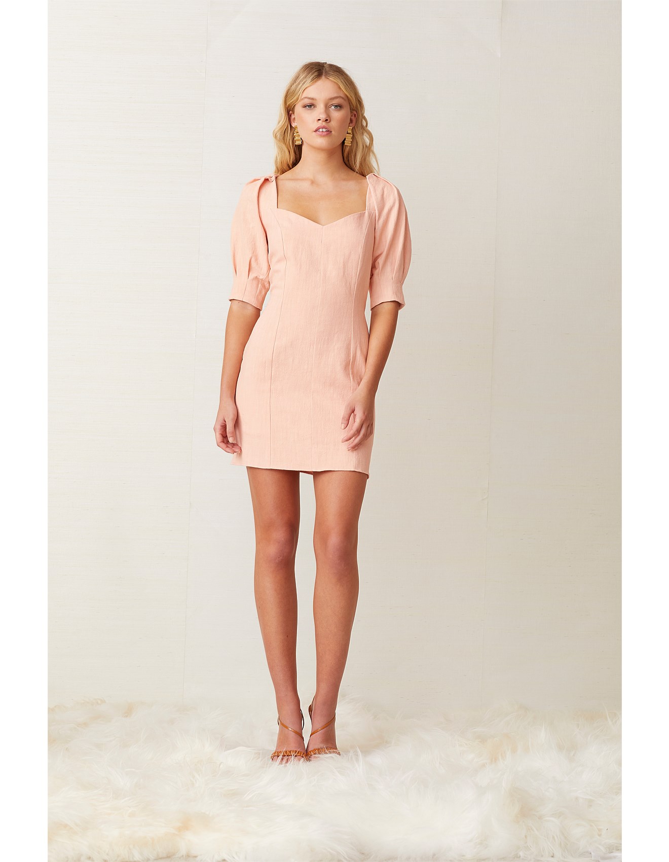 bec and bridge coral club mini dress