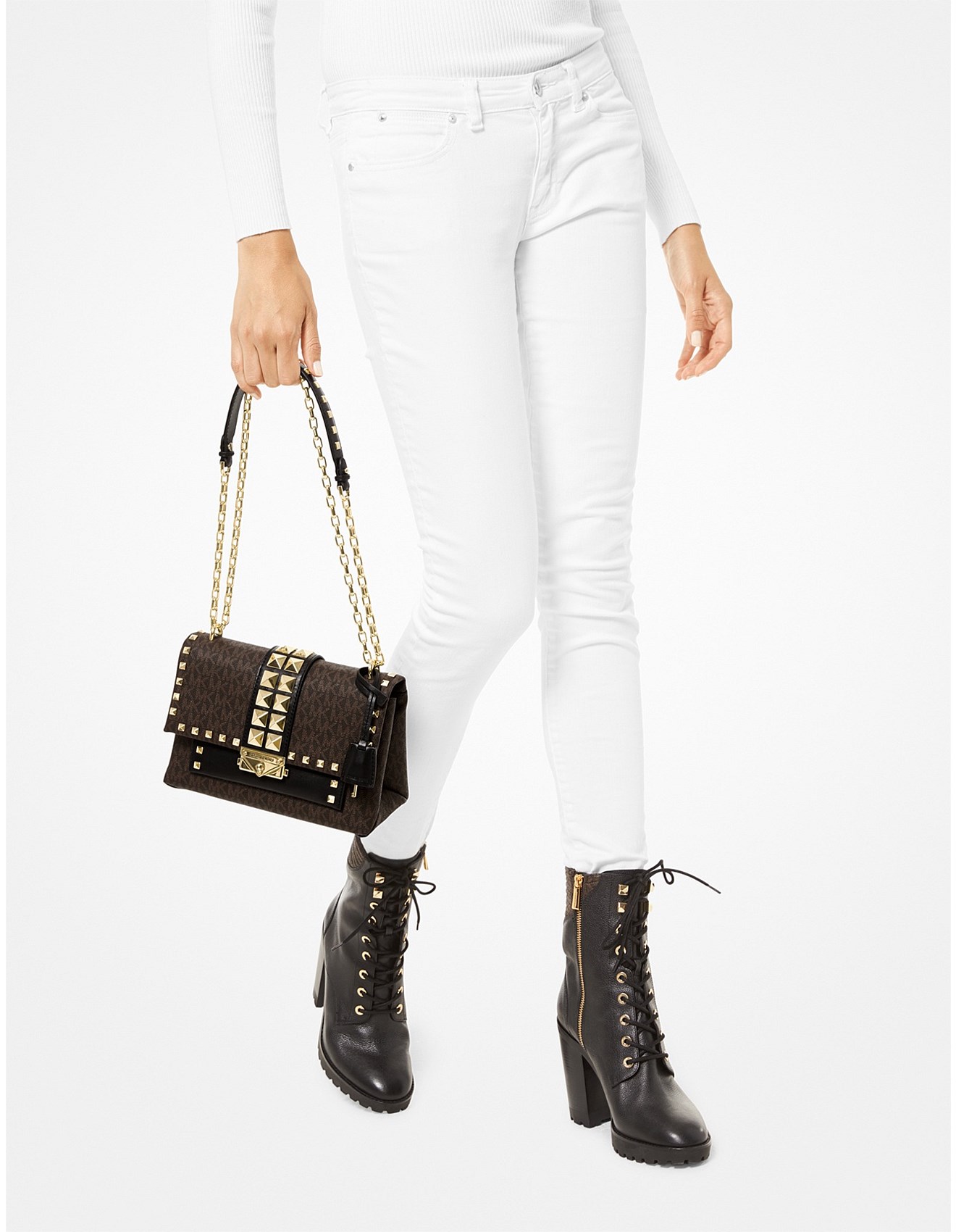 cece medium studded logo and leather convertible shoulder bag