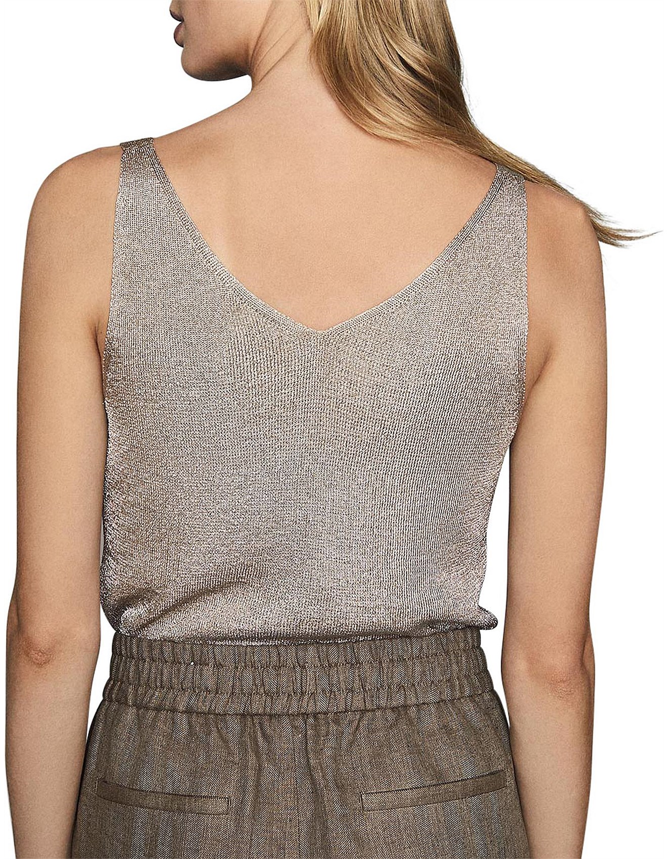 reiss alexis metallic tank top