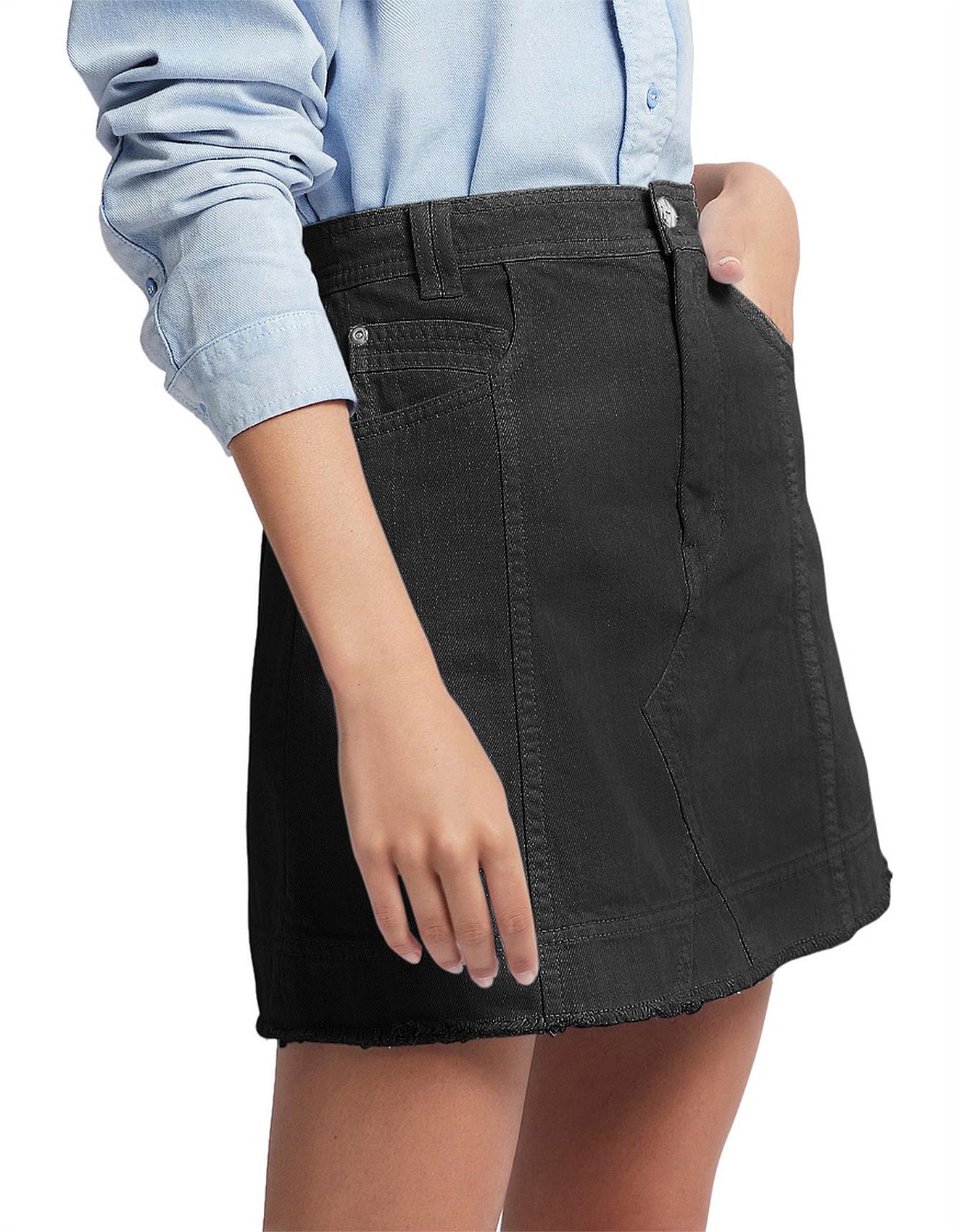 aje coda denim skirt