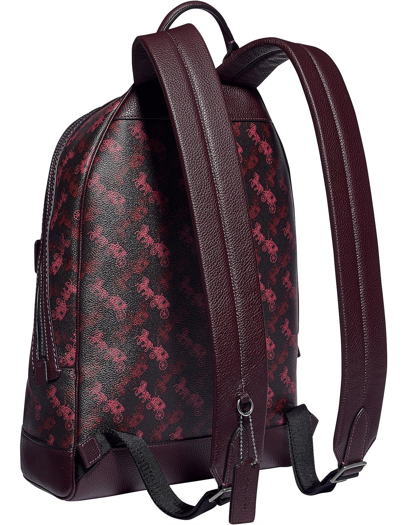 coach backpack with horse and carriage print