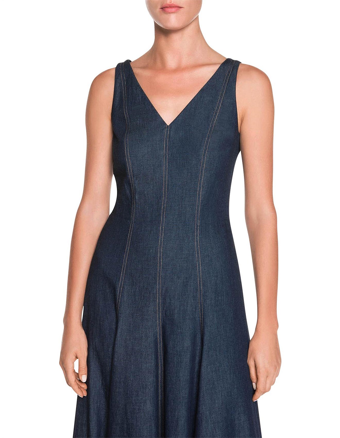 veronika maine denim dress