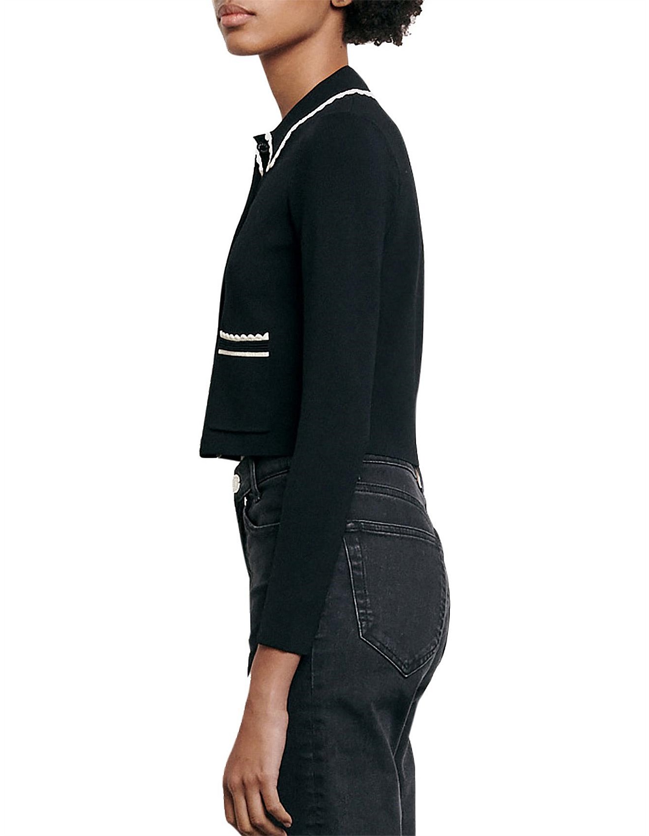 sandro leanna cropped cardigan