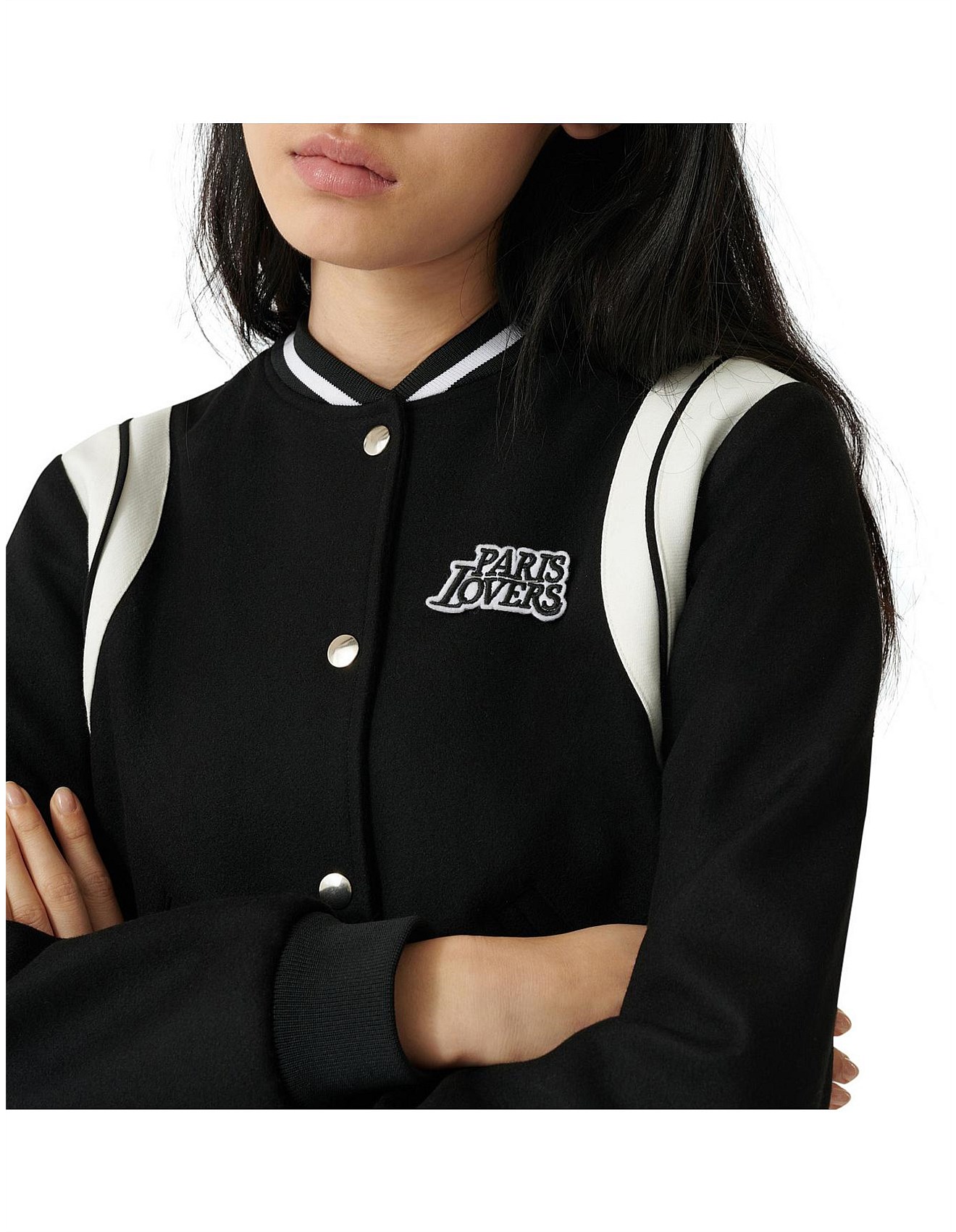 maje berry varsity jacket