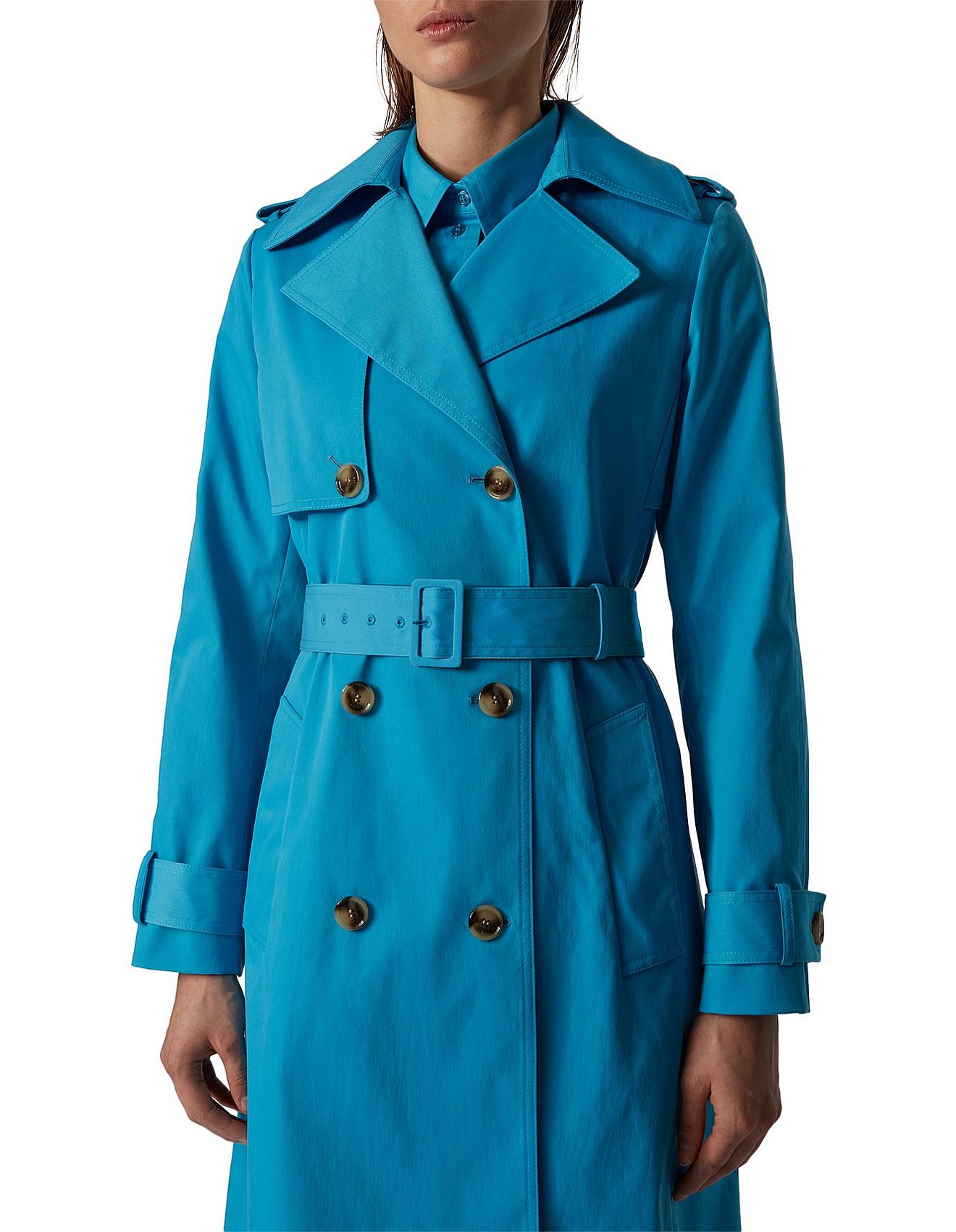 aqua trench coat