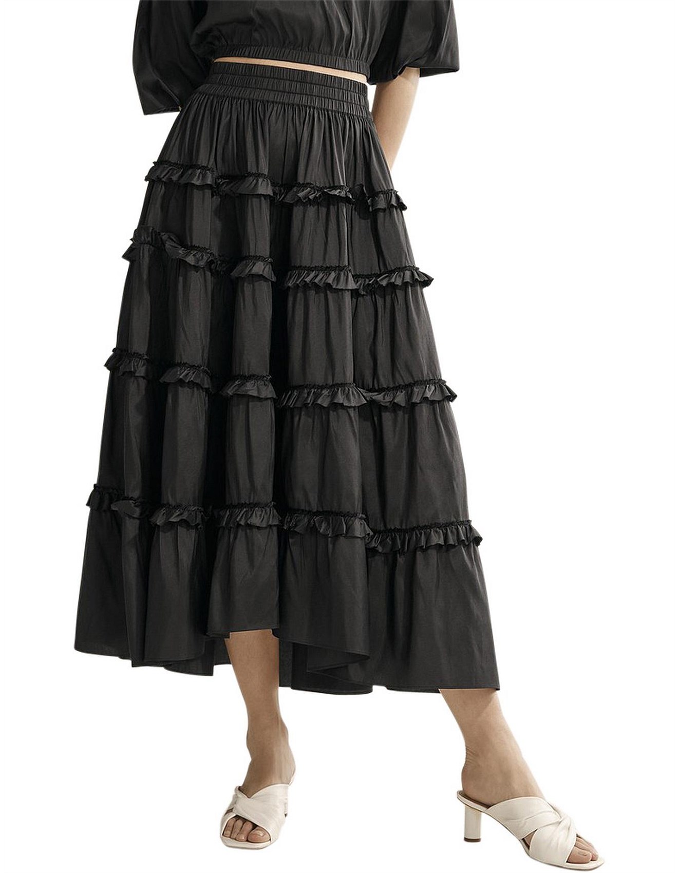 country road silk tiered dress