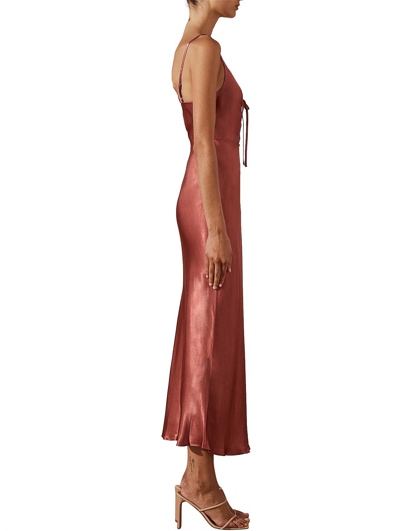 shona joy wright ruched bias slip dress