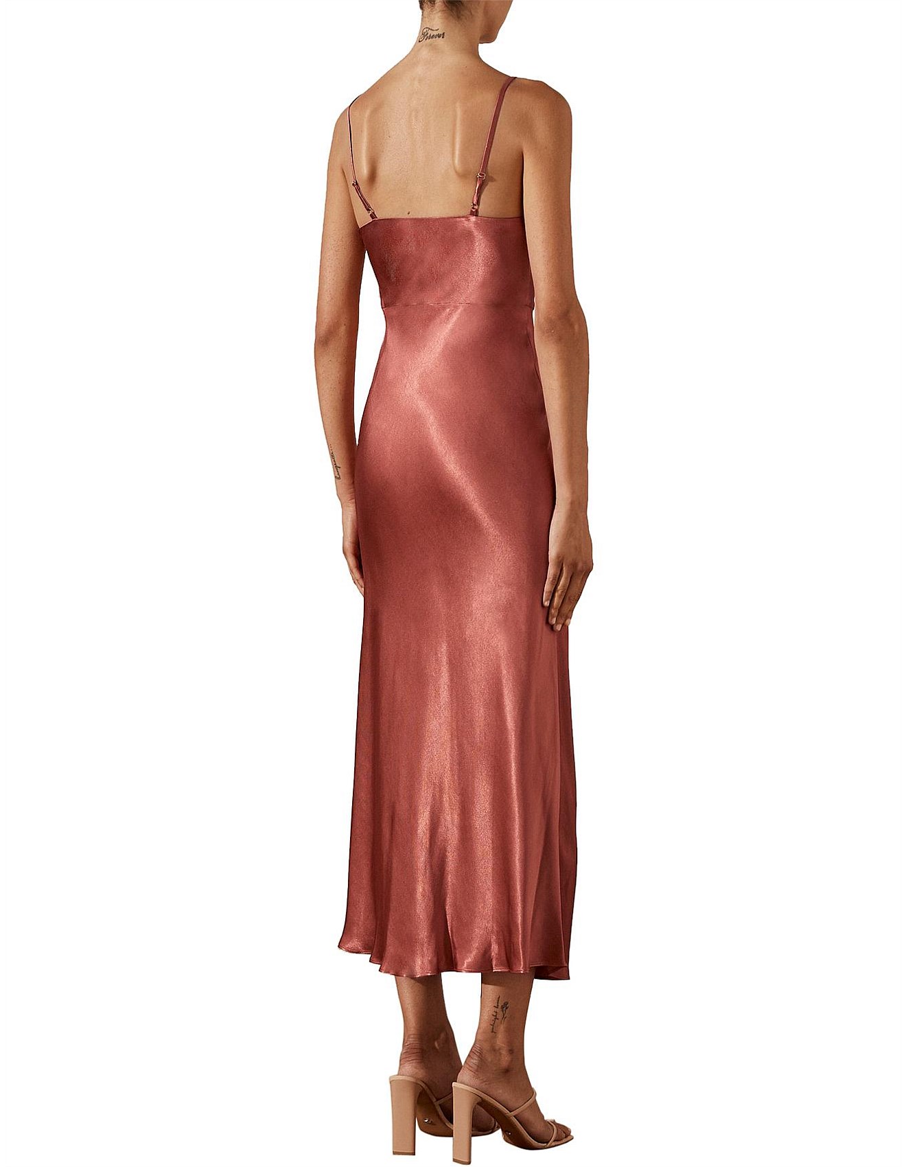 shona joy wright ruched bias slip dress